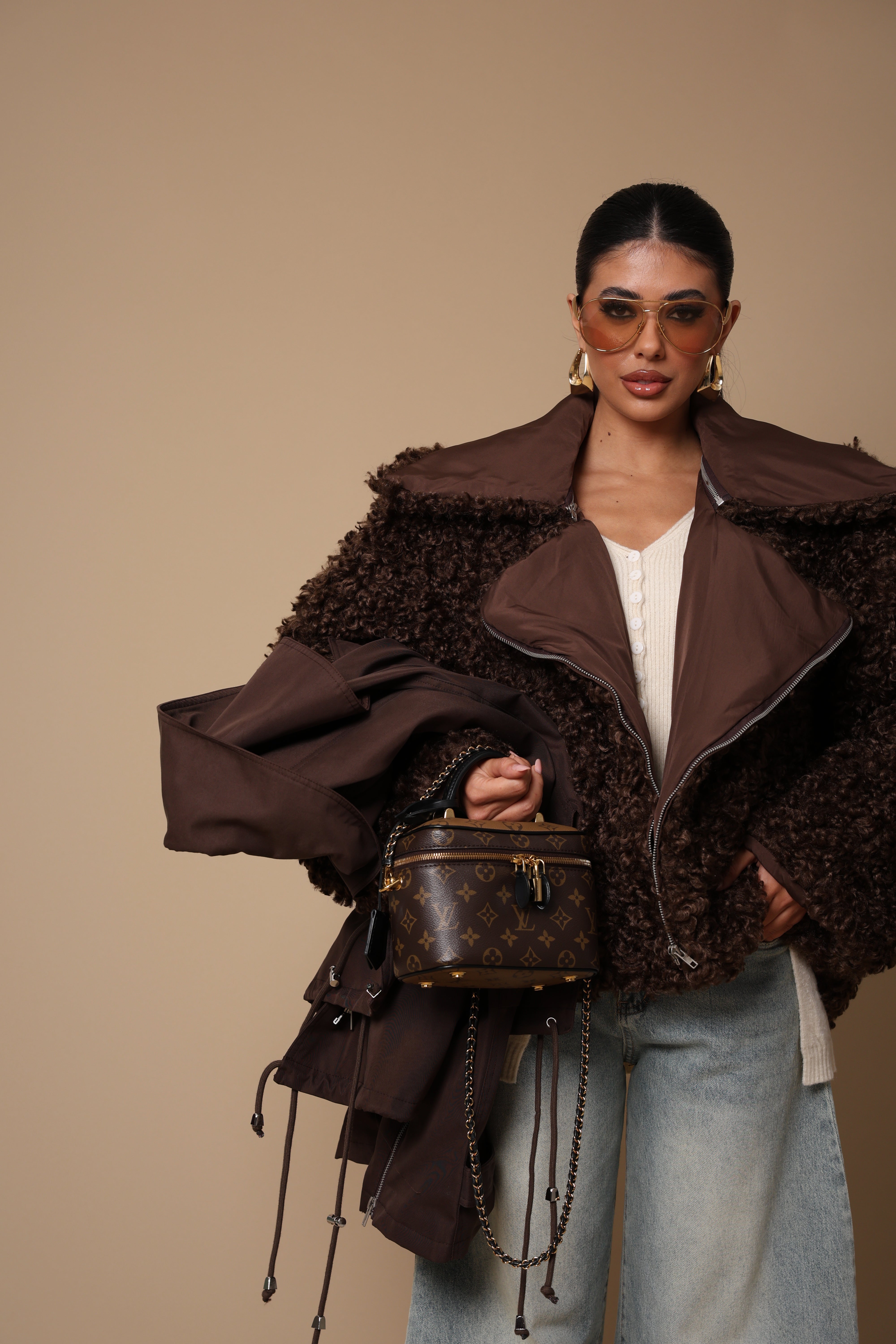 GIUBBINO + ECOPELLICCIA HILDA MARRONE