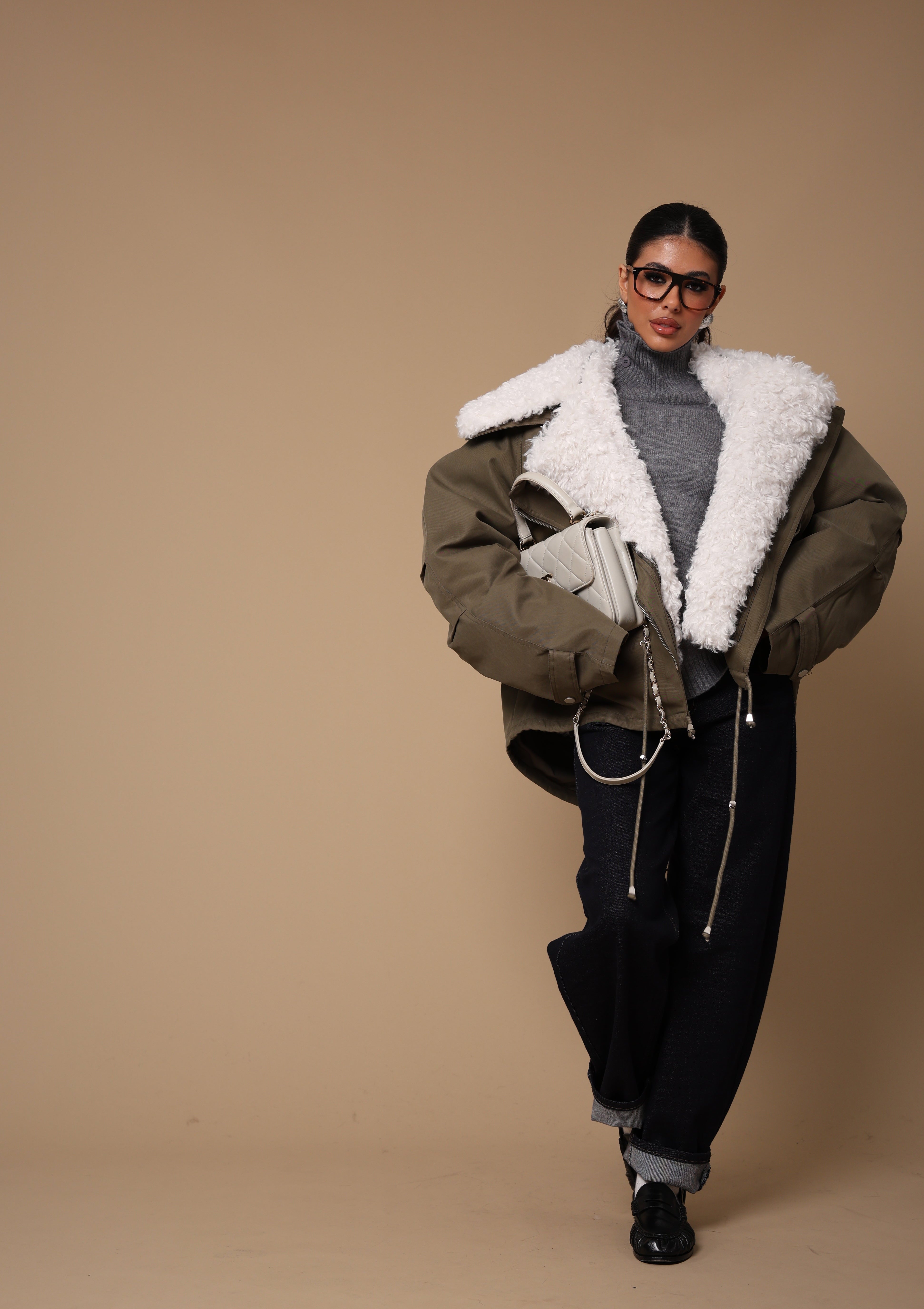 GIUBBINO + ECOPELLICCIA HILDA VERDE/BIANCA