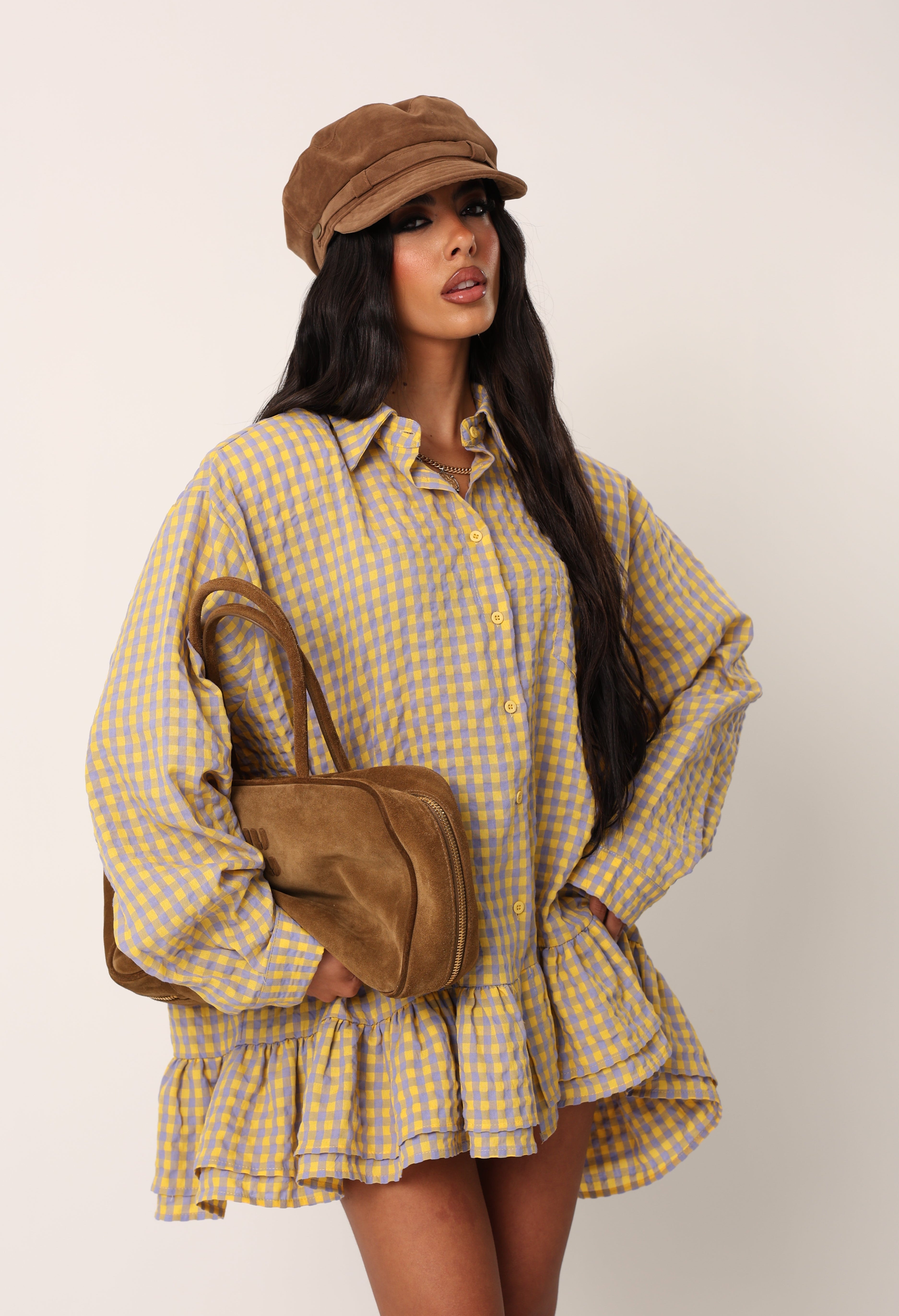 VESTITO QUADRI BONNY GIALLO/LILLA