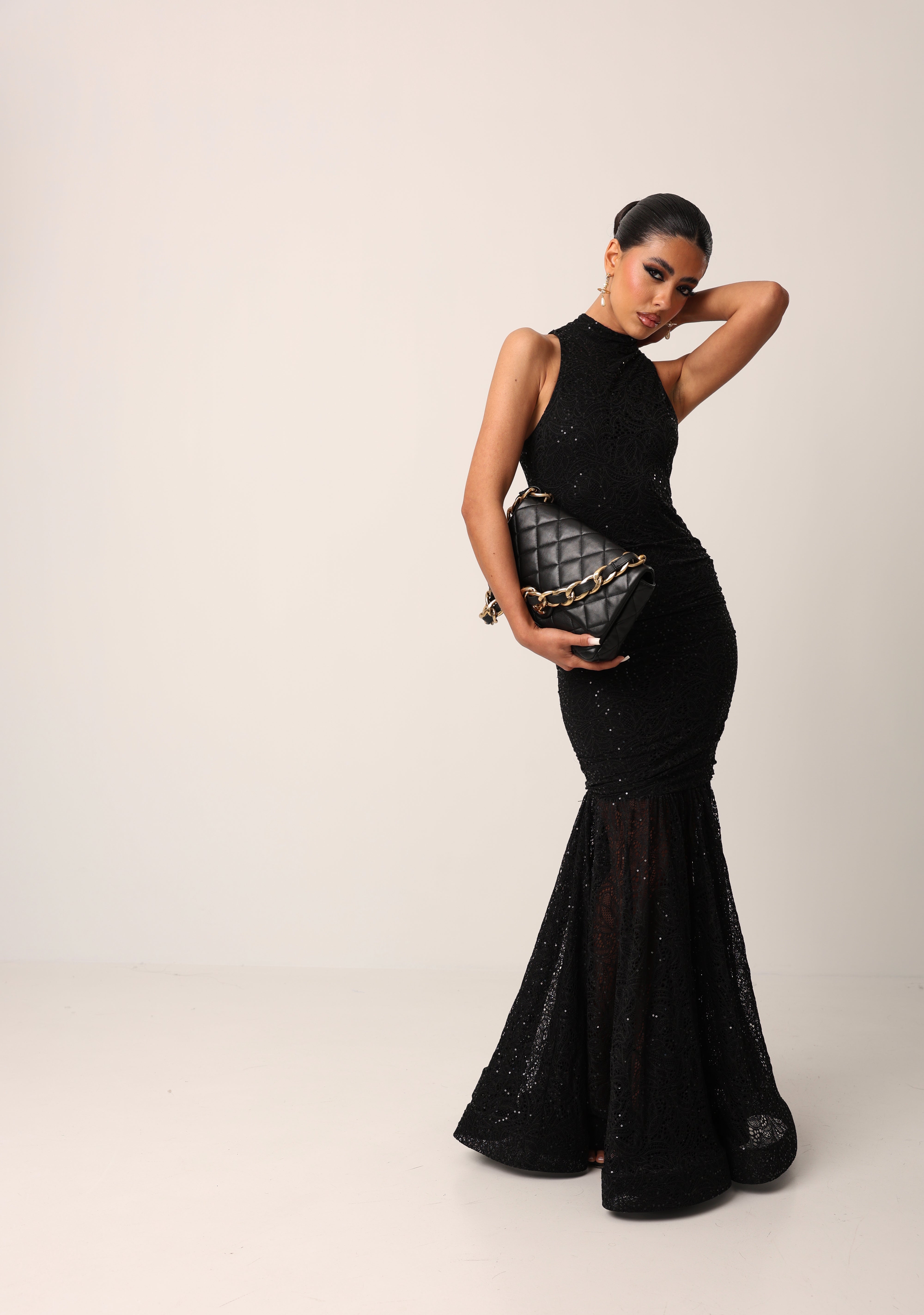 VESTITO PAILLETTES JENNY NERO BY MARZIA MANGO