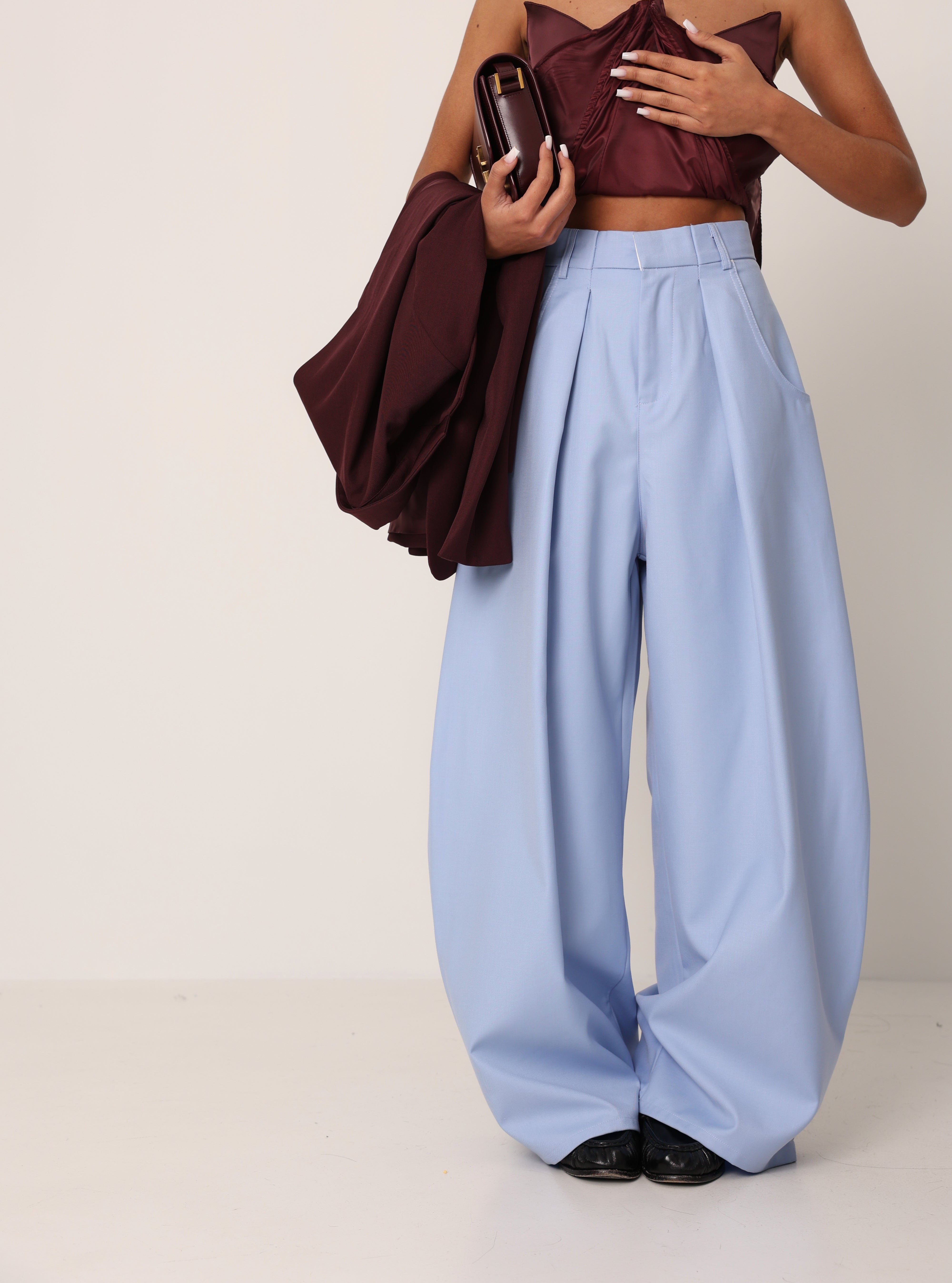 PANTALONI BALLOON LILIA AZZURRI