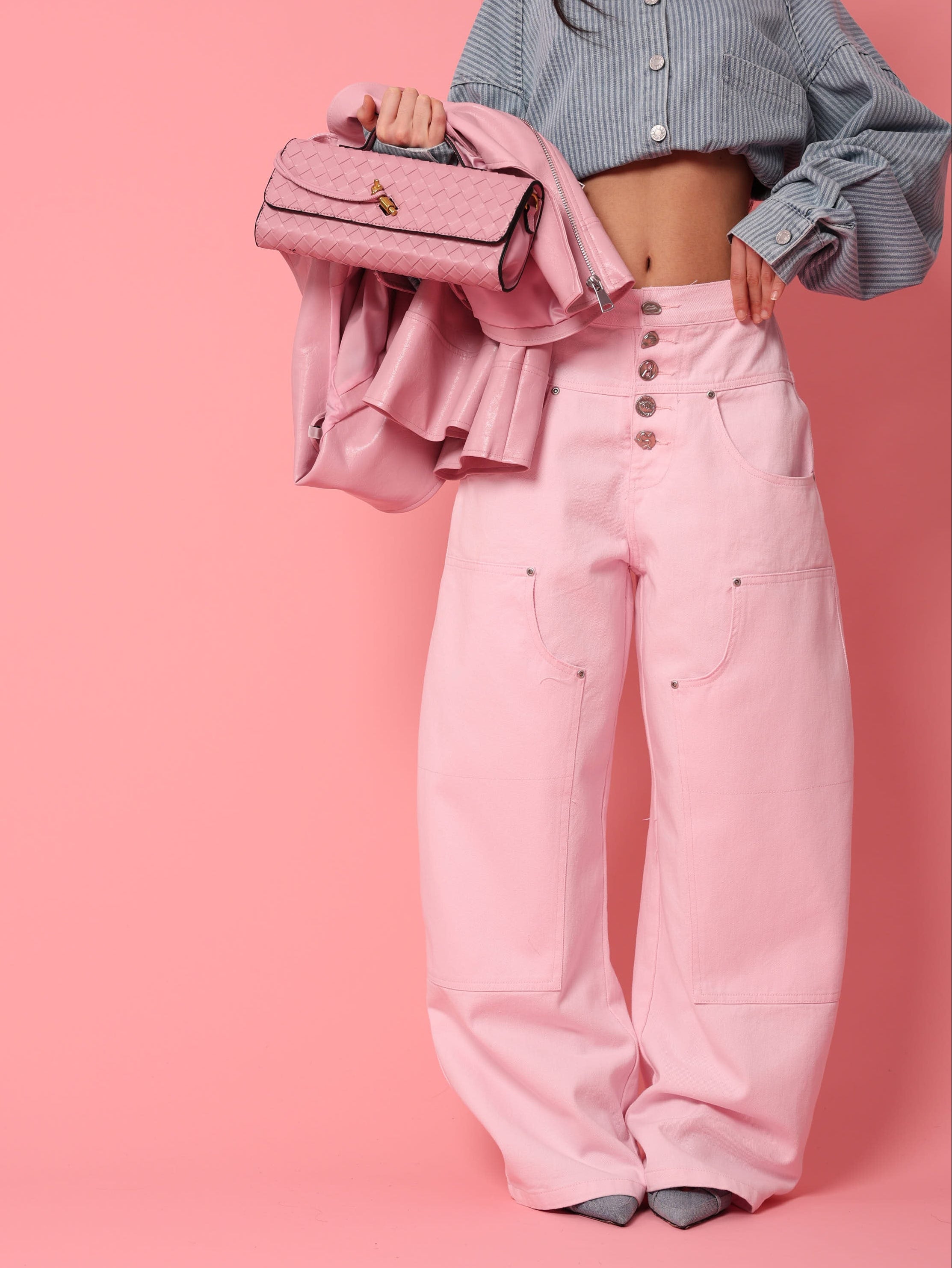 JEANS BOTTONCINI MINERVA ROSA