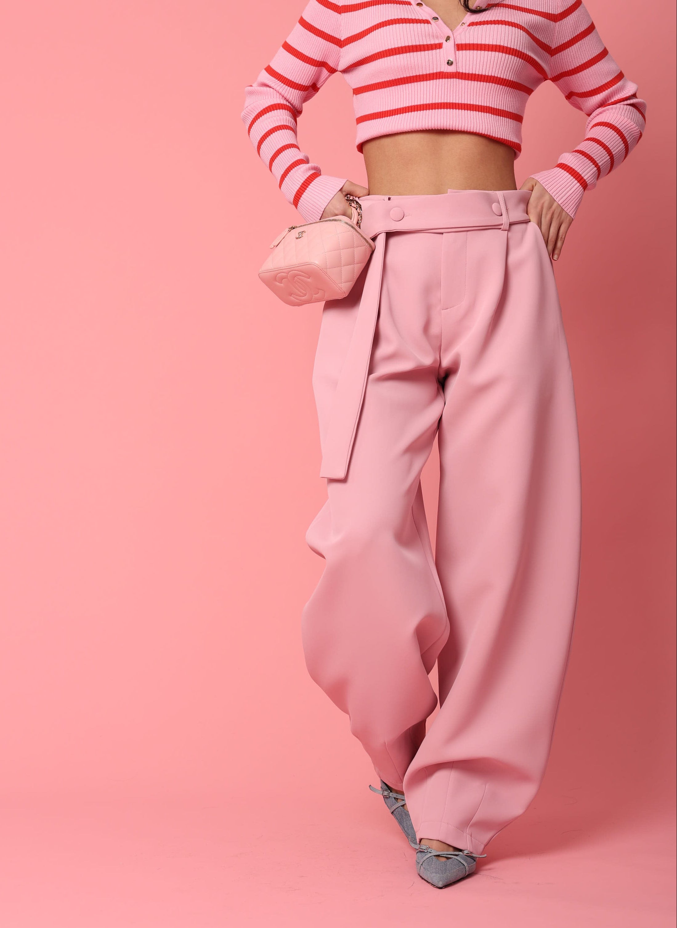 PANTALONI CINTURA KONNOR ROSA BY LUMINA