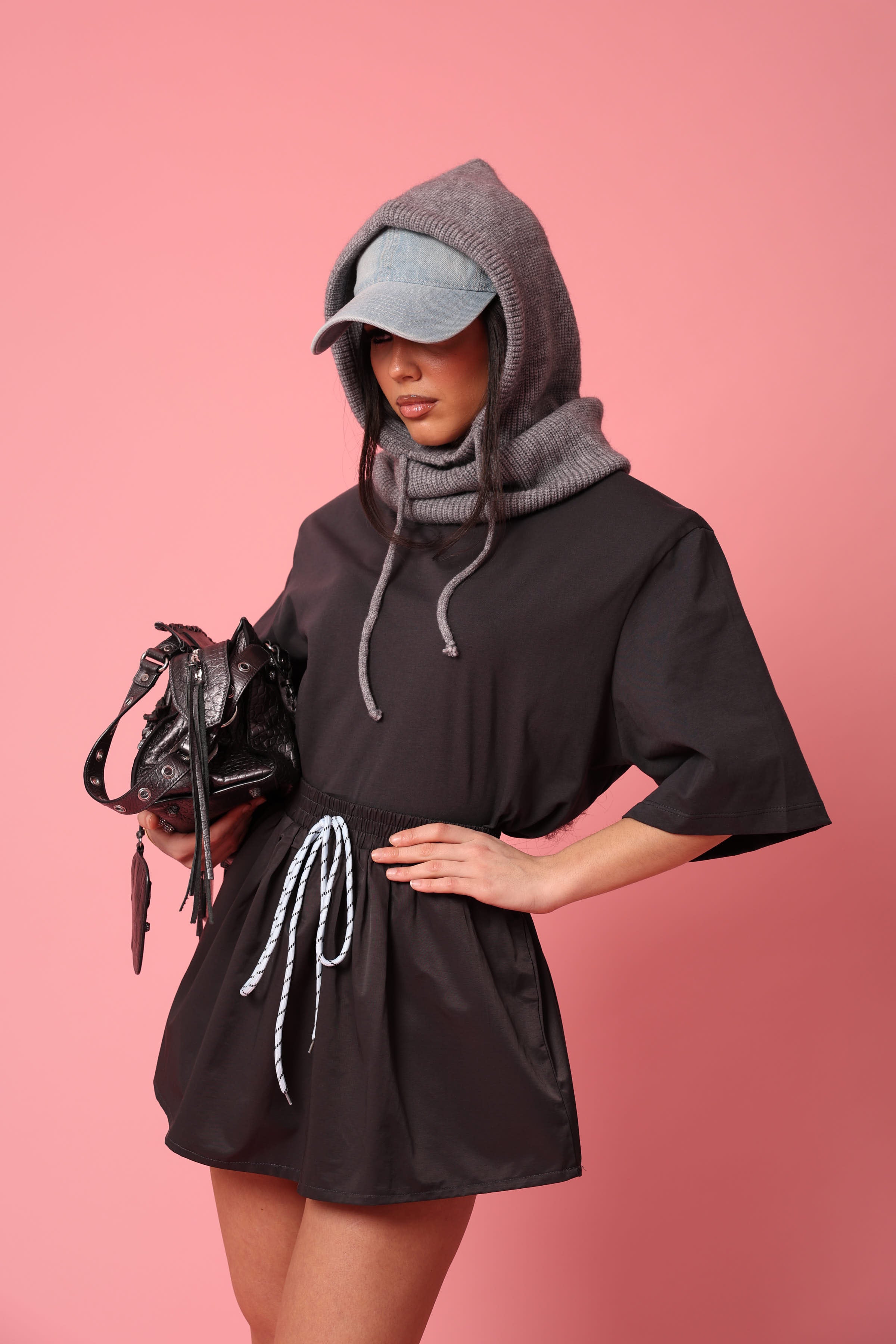 T-SHIRT SPALLINE CARLENE GRIGIO ANTRACITE