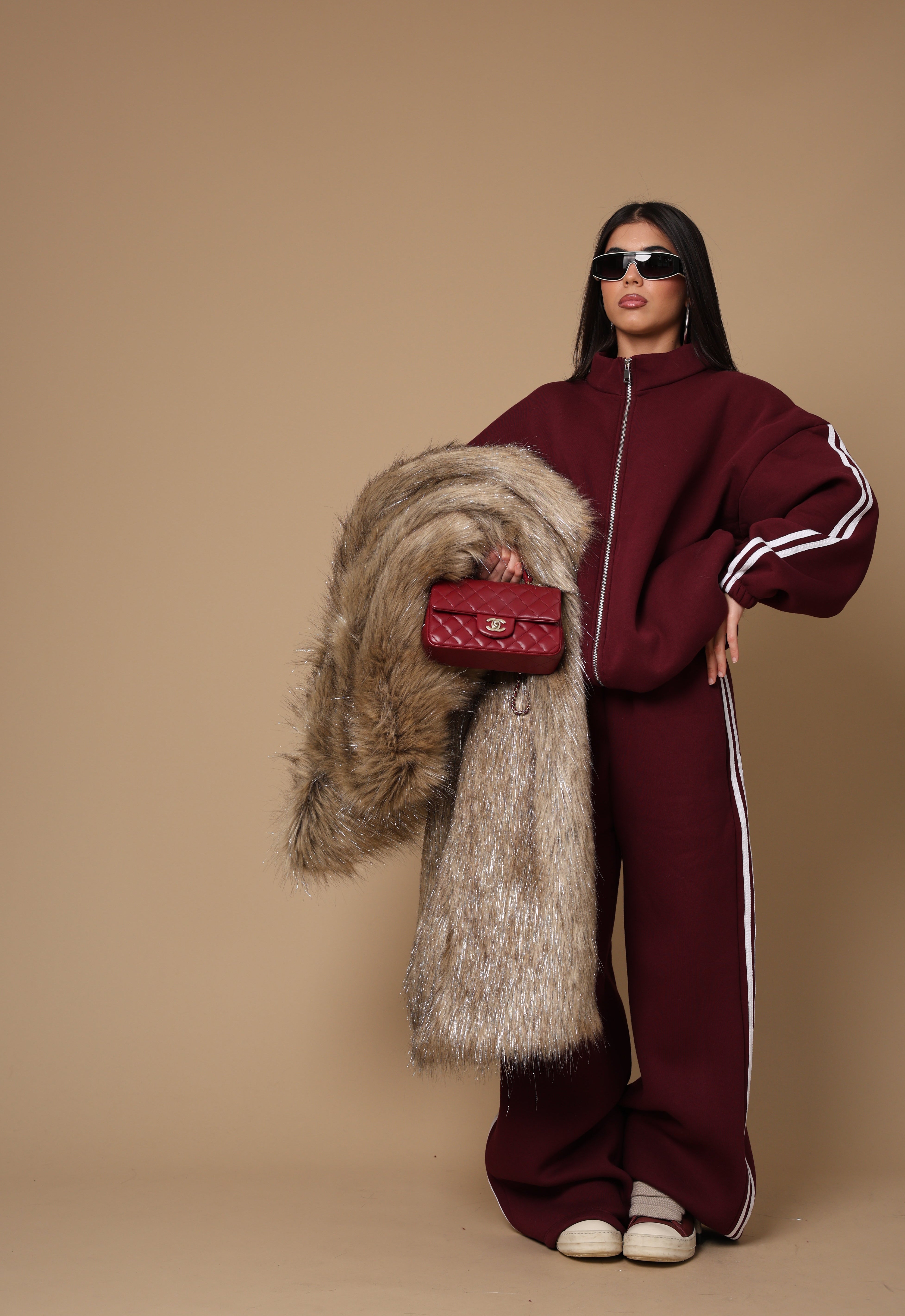 COORDINATO BANDE EMINEM BORDEAUX DUE PEZZI