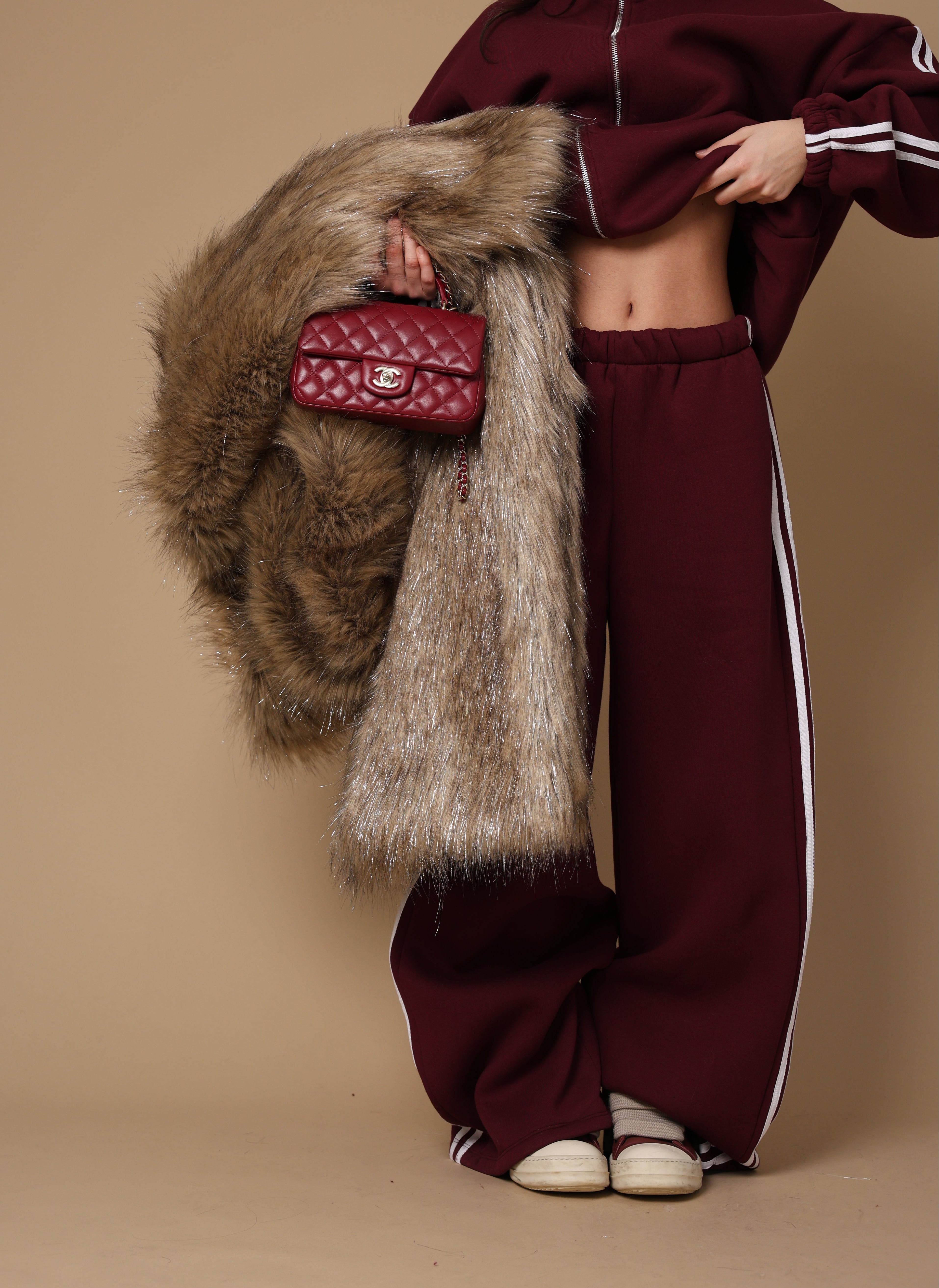 COORDINATO BANDE EMINEM BORDEAUX DUE PEZZI