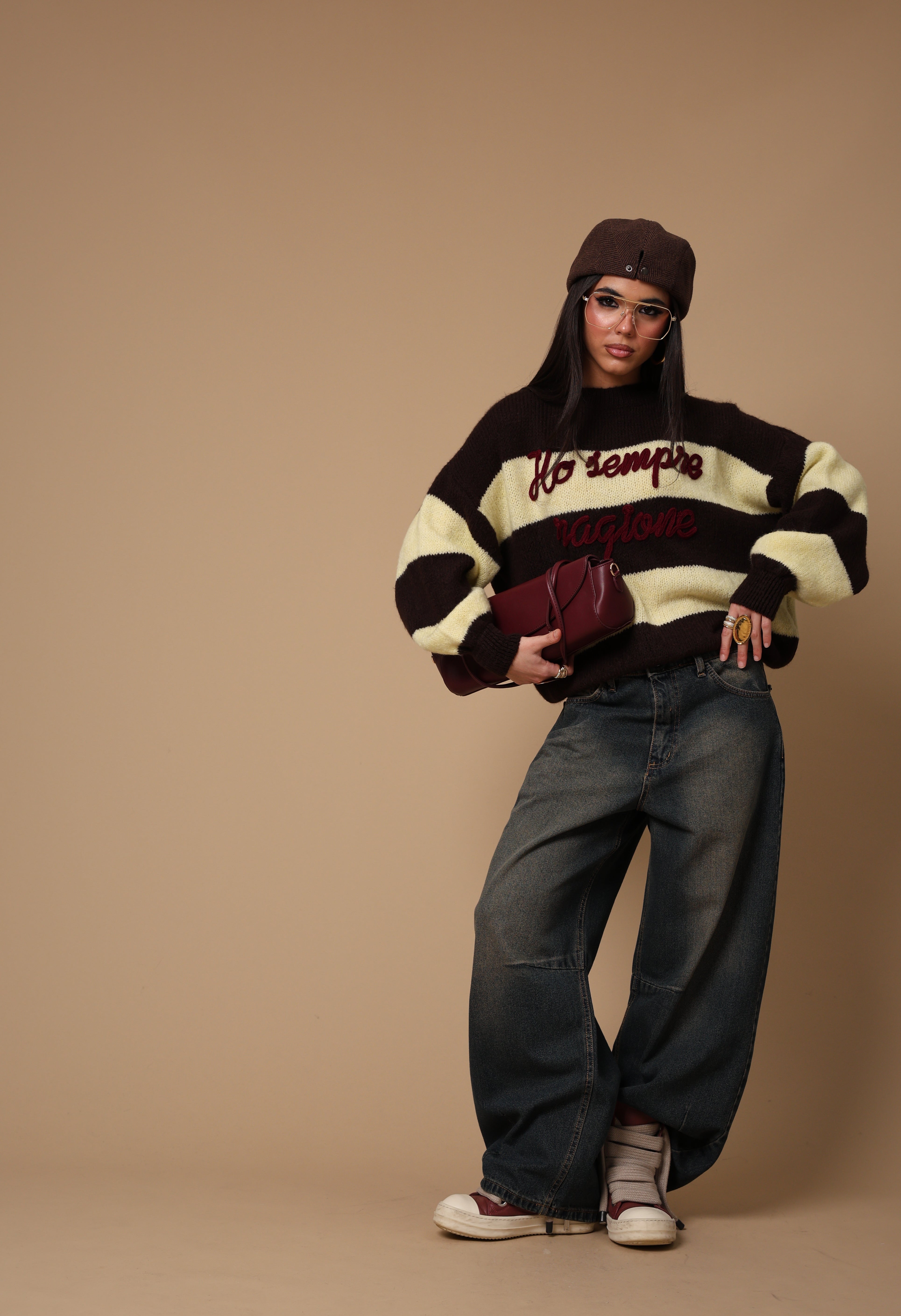 PULL "HO SEMPRE RAGIONE" MARRONE/GIALLO