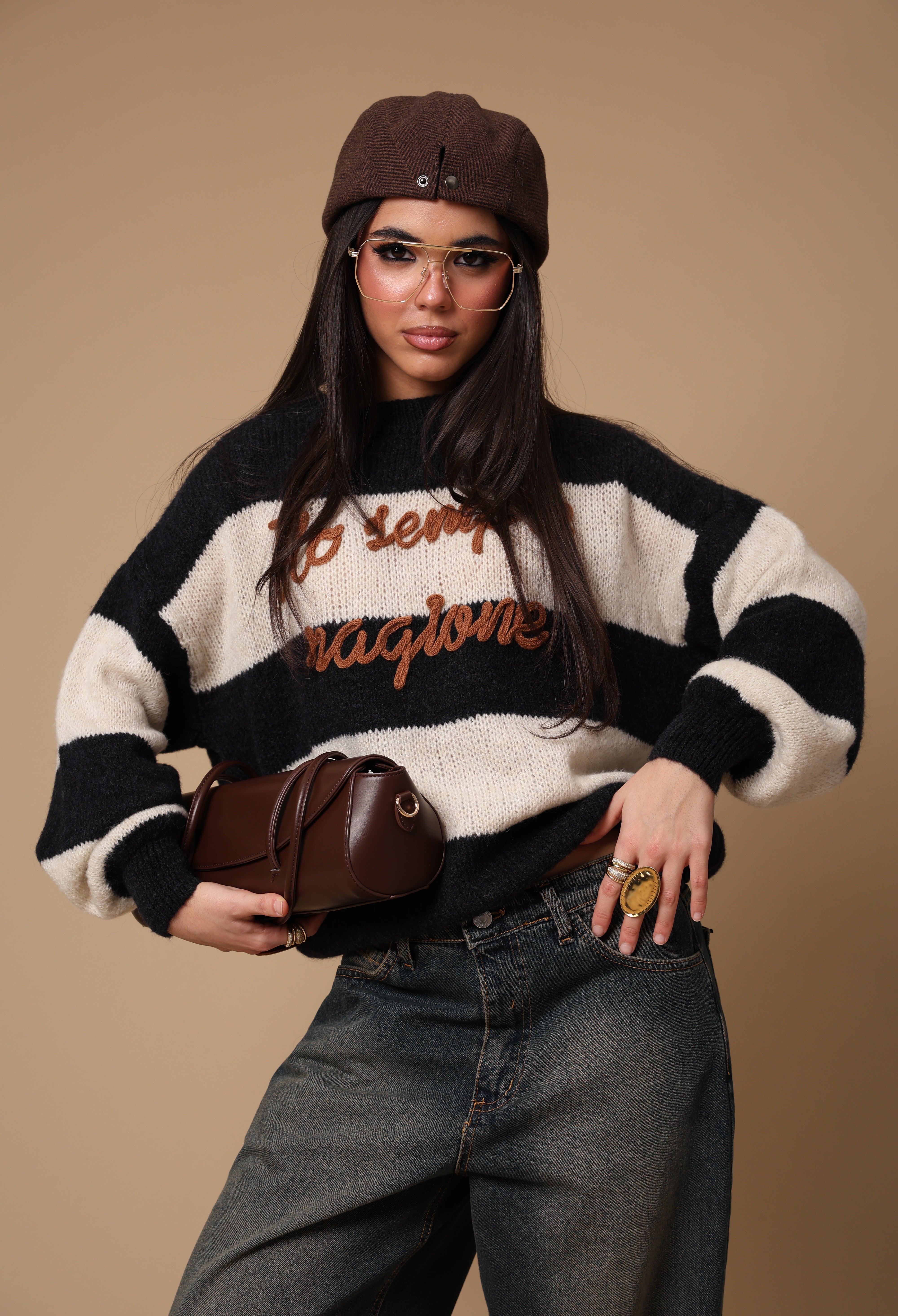 PULL "HO SEMPRE RAGIONE" BLU/PANNA