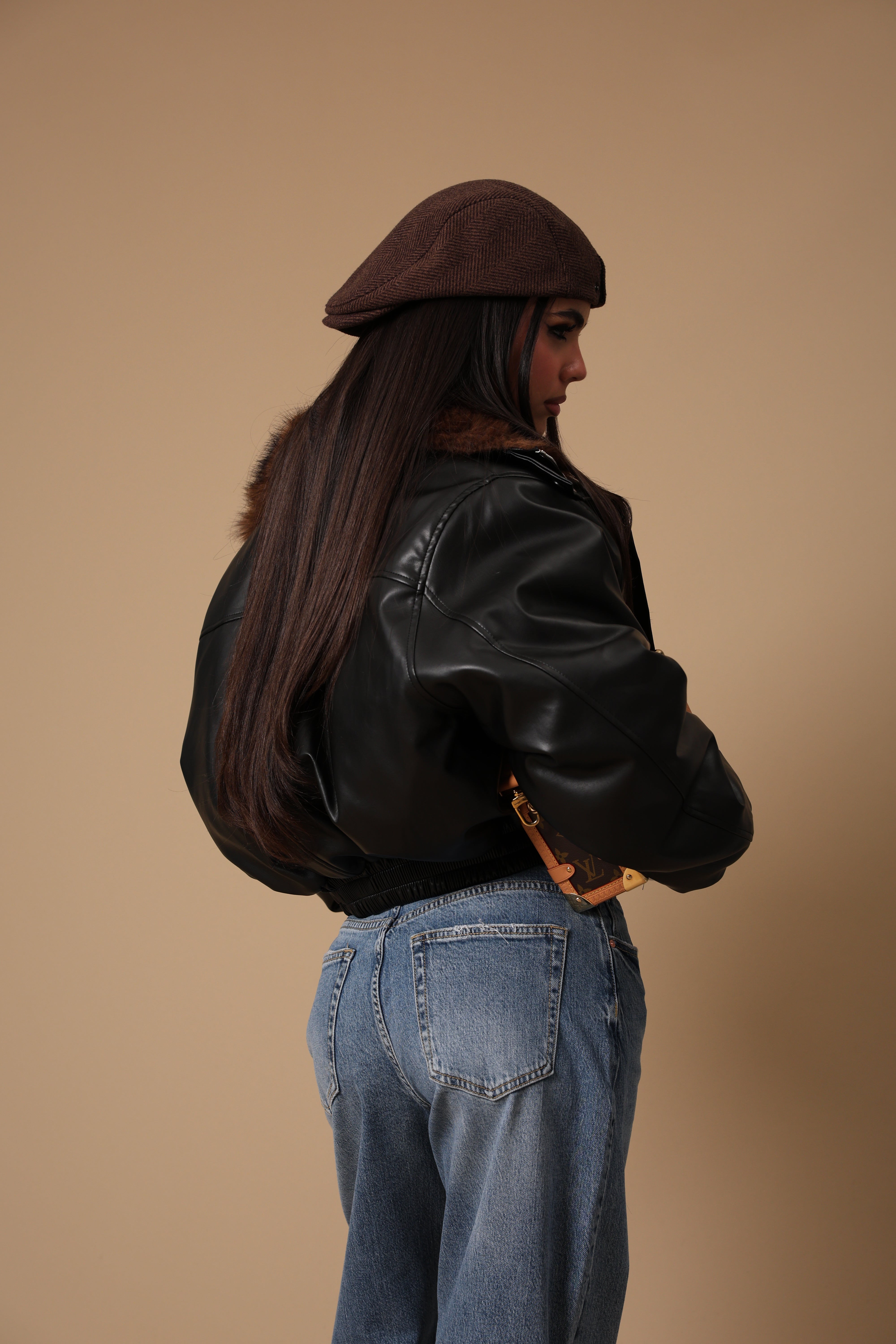 GIUBBINO\ECOPELLICCIA ARTEMIDE NERO/MARRONE DOUBLE FACE