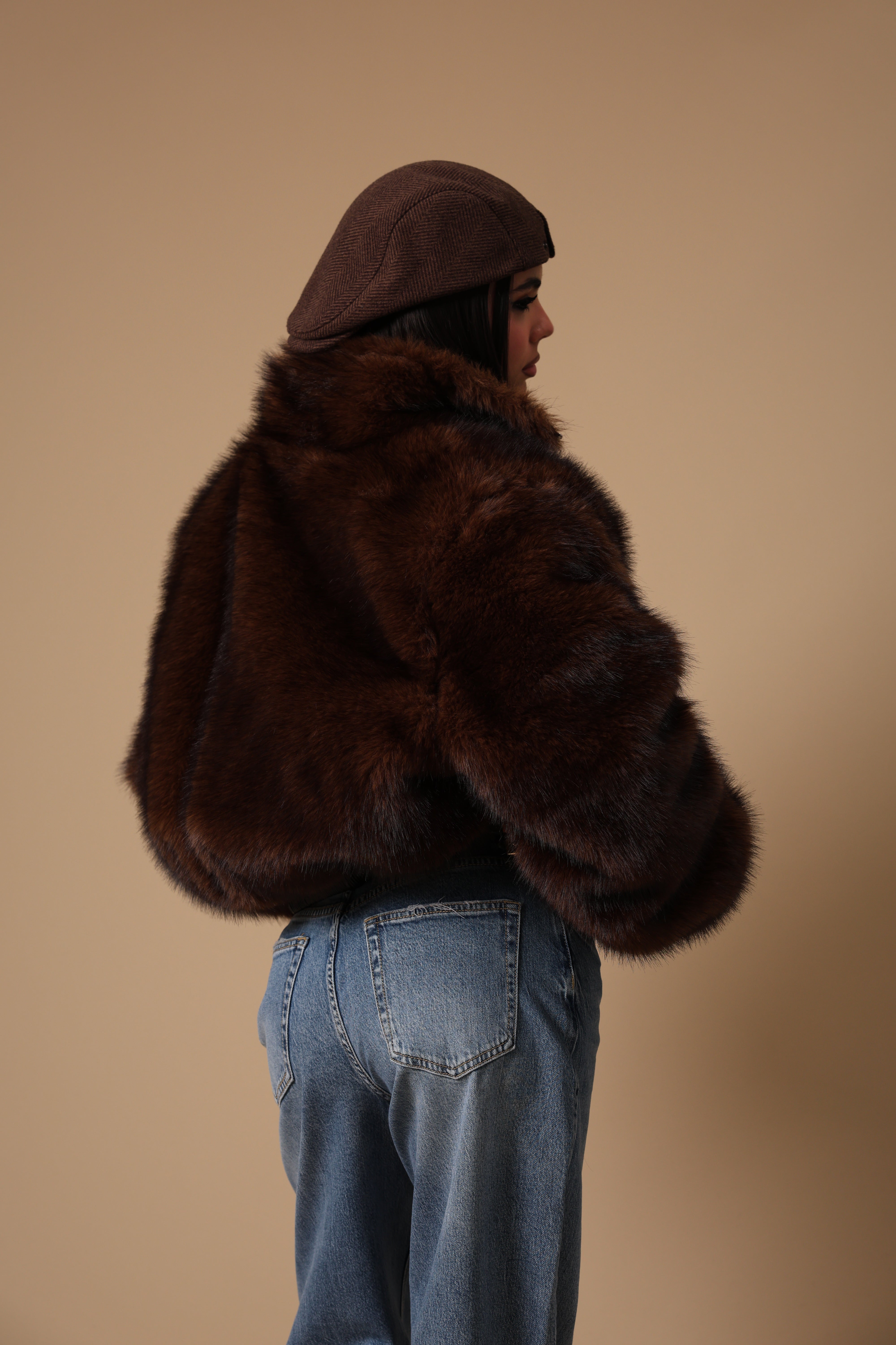 GIUBBINO\ECOPELLICCIA ARTEMIDE NERO/MARRONE DOUBLE FACE