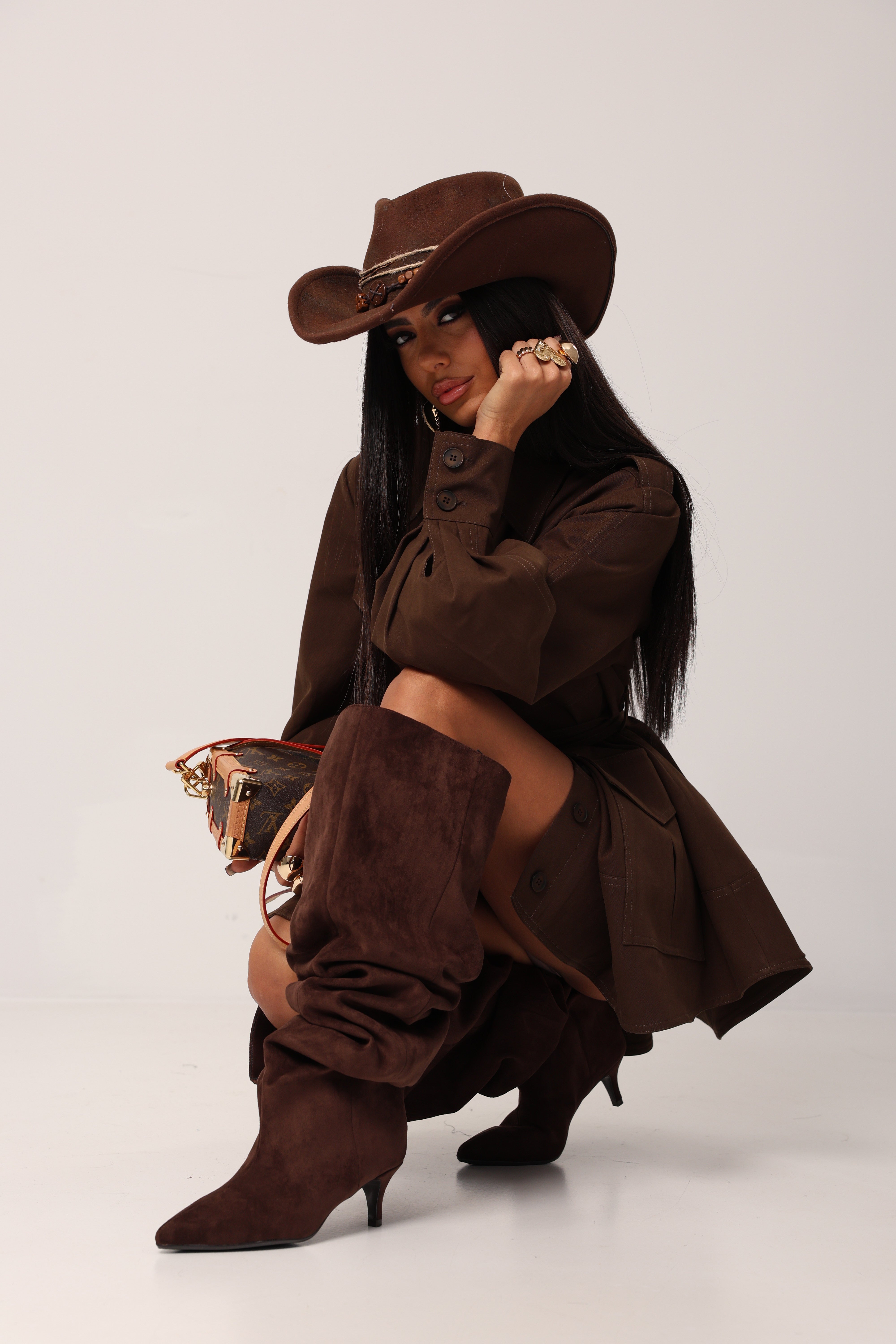 STIVALI ECOCAMOSCIO LEONA MARRONI