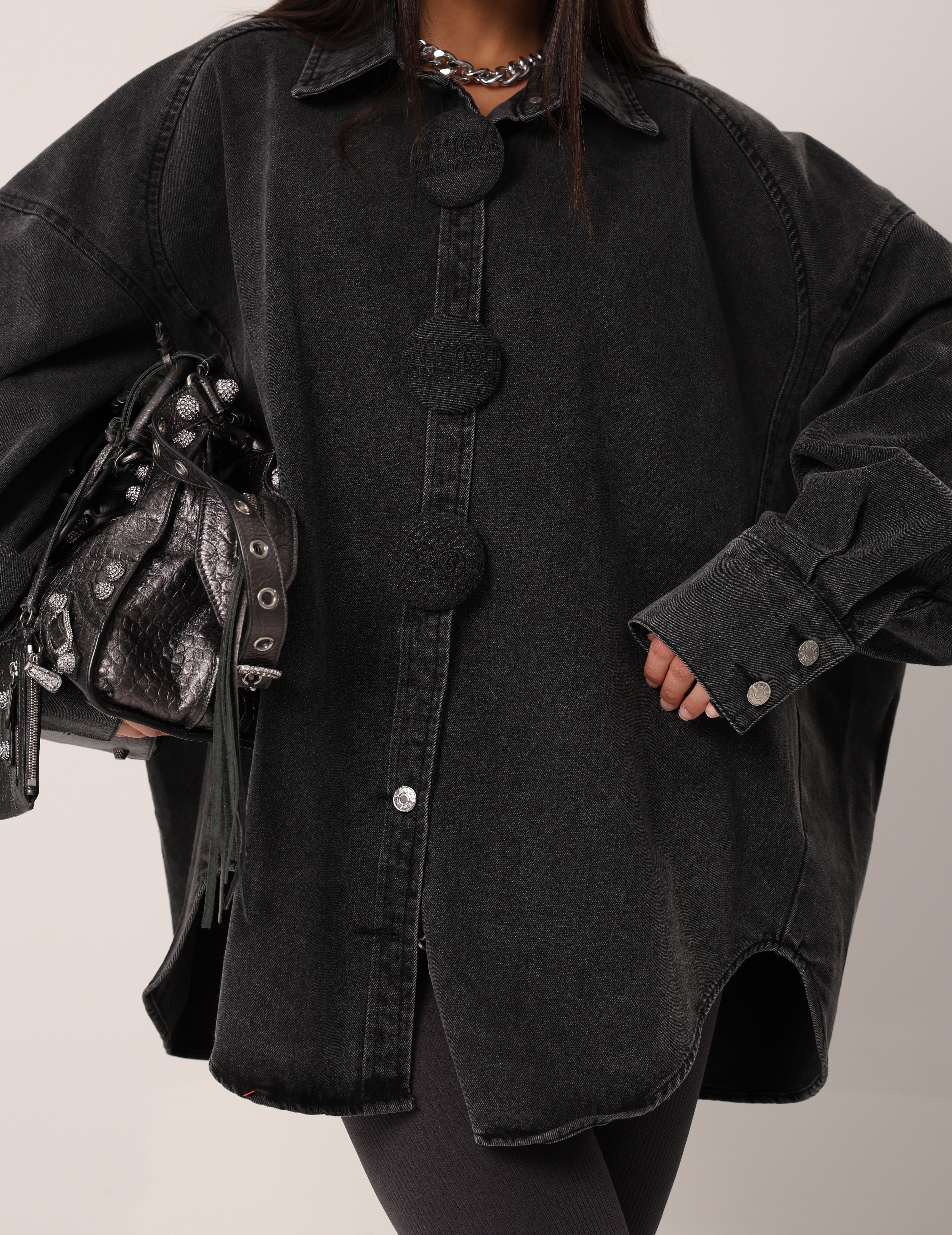 CAMICIA OVER-SIZE ZAYLA DENIM NERA
