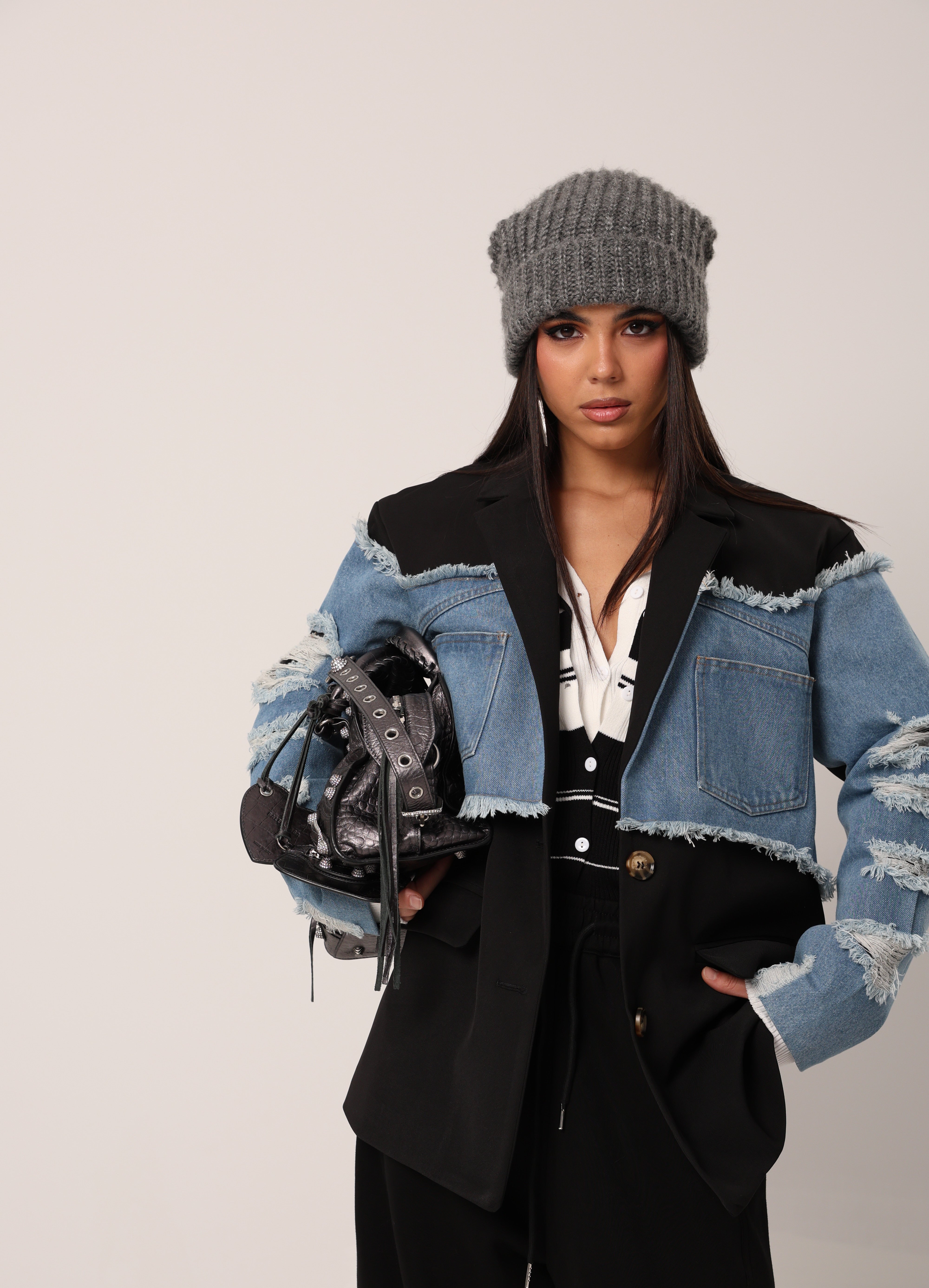 BLAZER CERMY NERO/DENIM