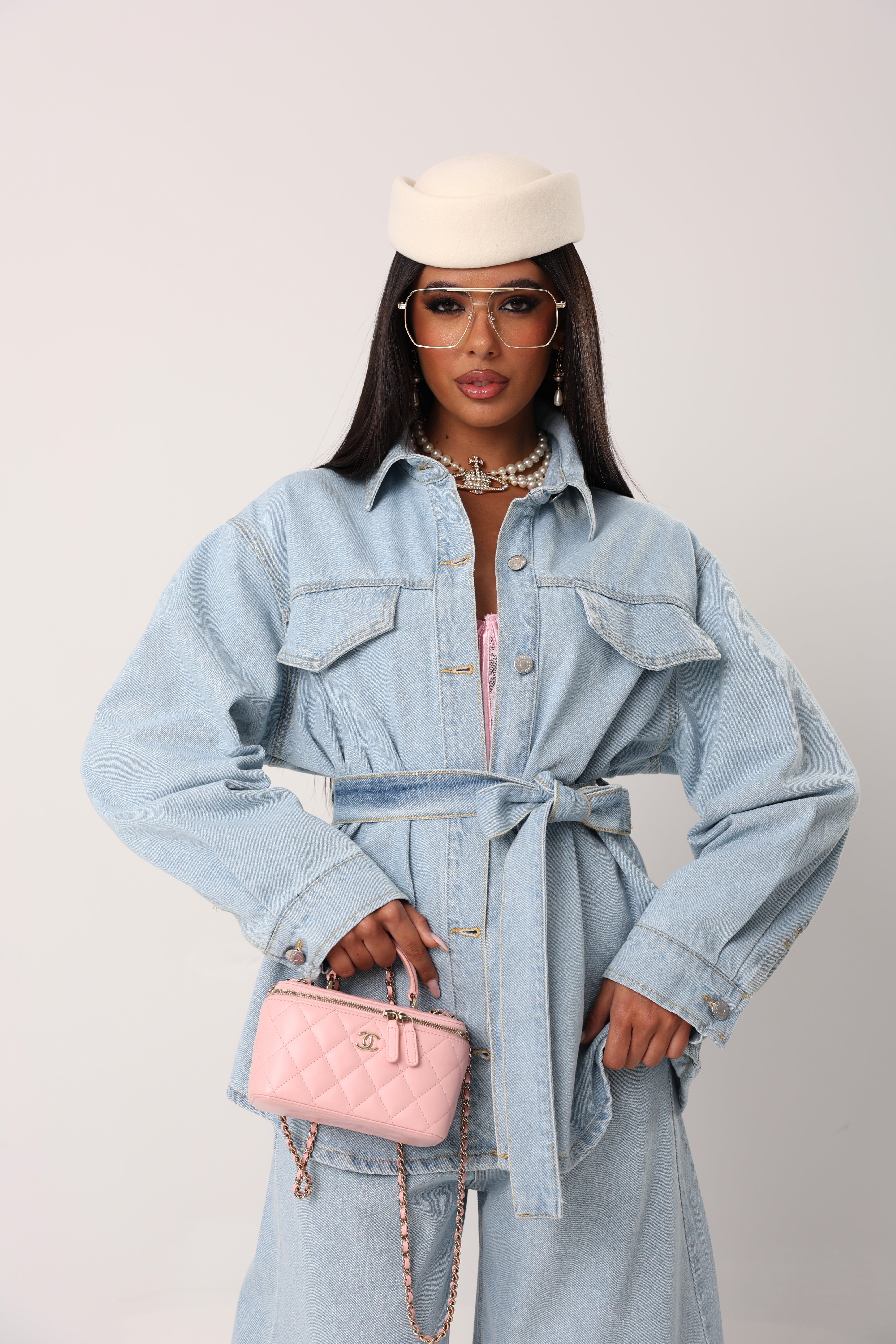 CAMICIA SAROJA DENIM CHIARO + CINTURA