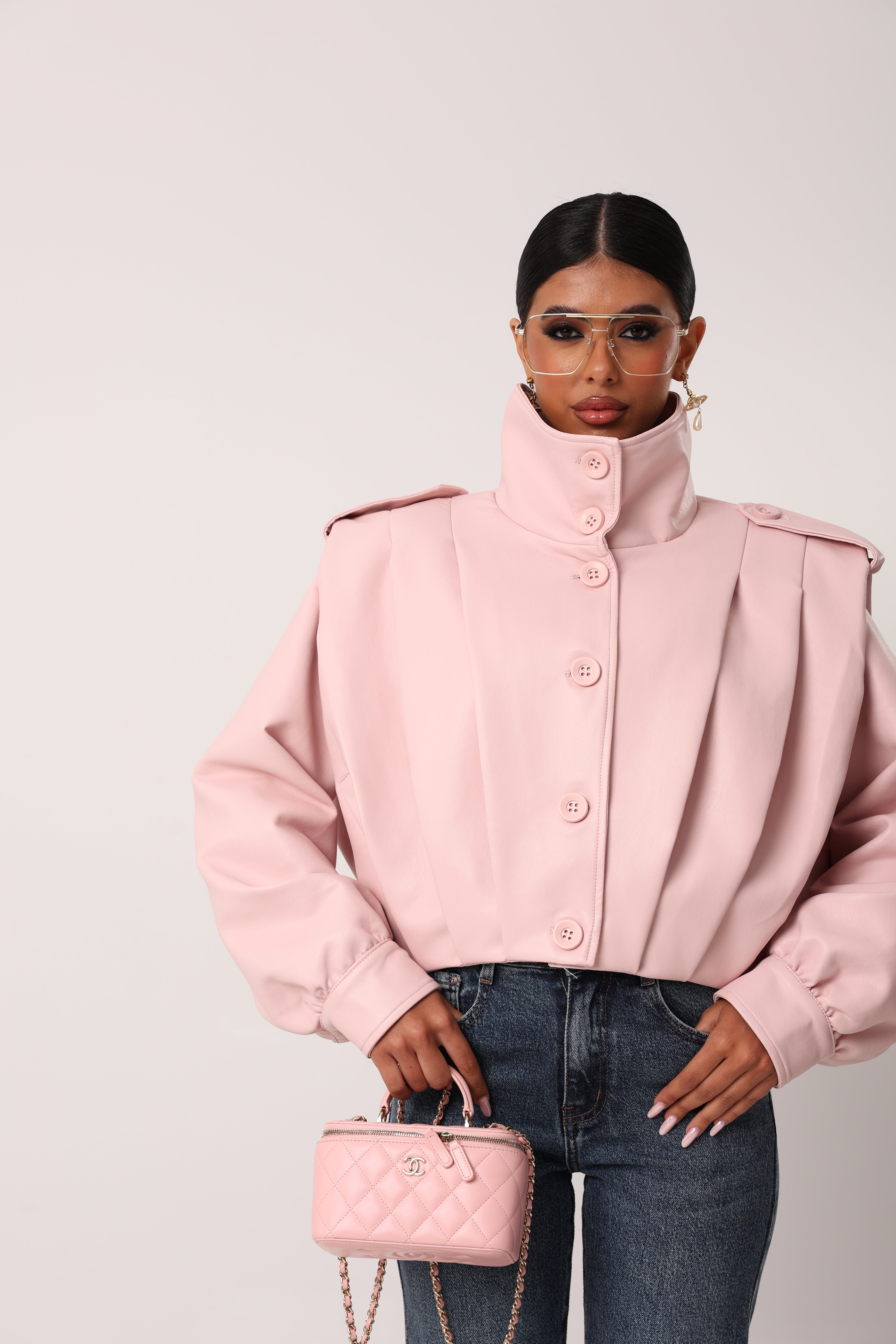 GIUBBINO ECOPELLE MAUVE ROSA