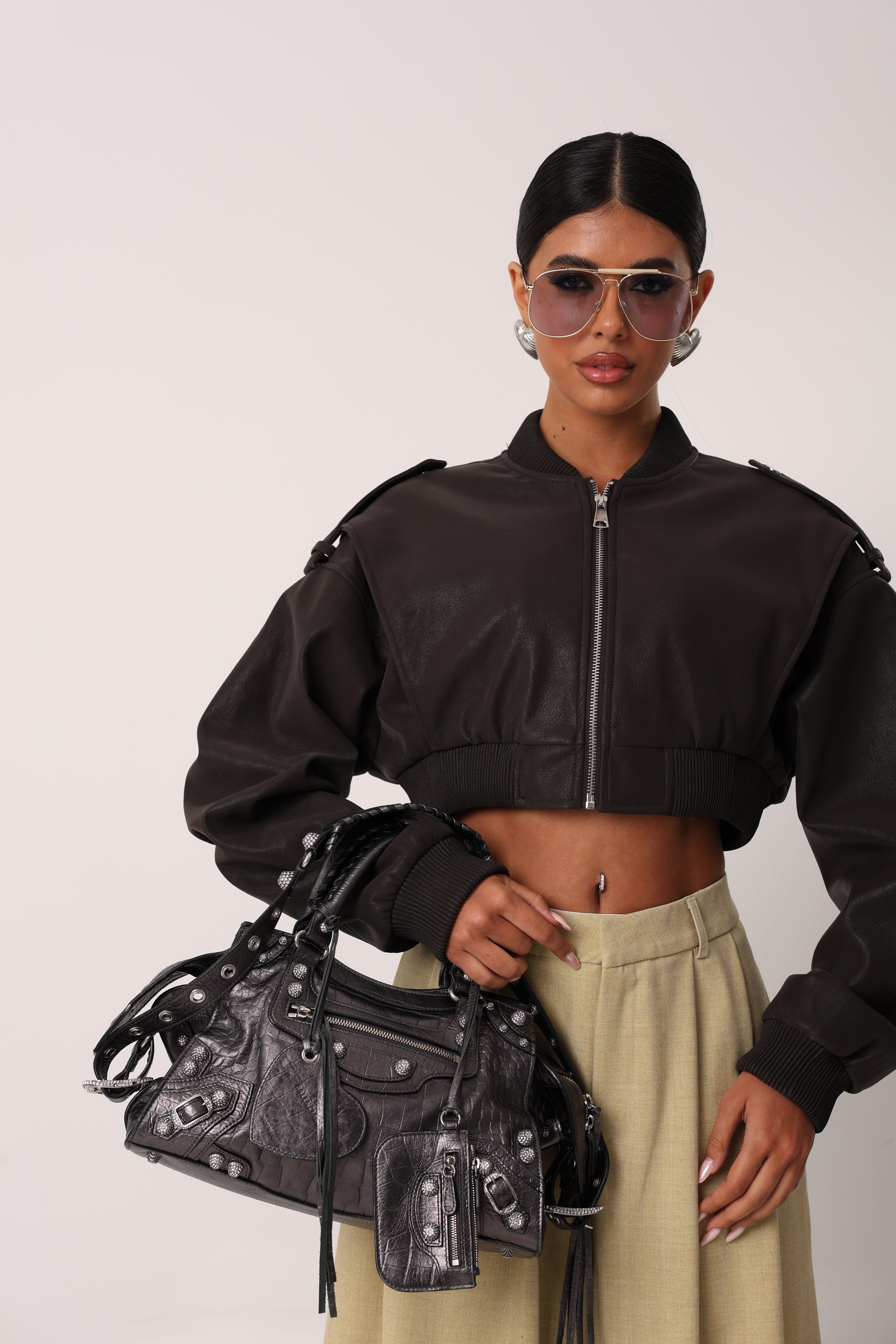 GIUBBINO ECOPELLE CRETA MARRONE