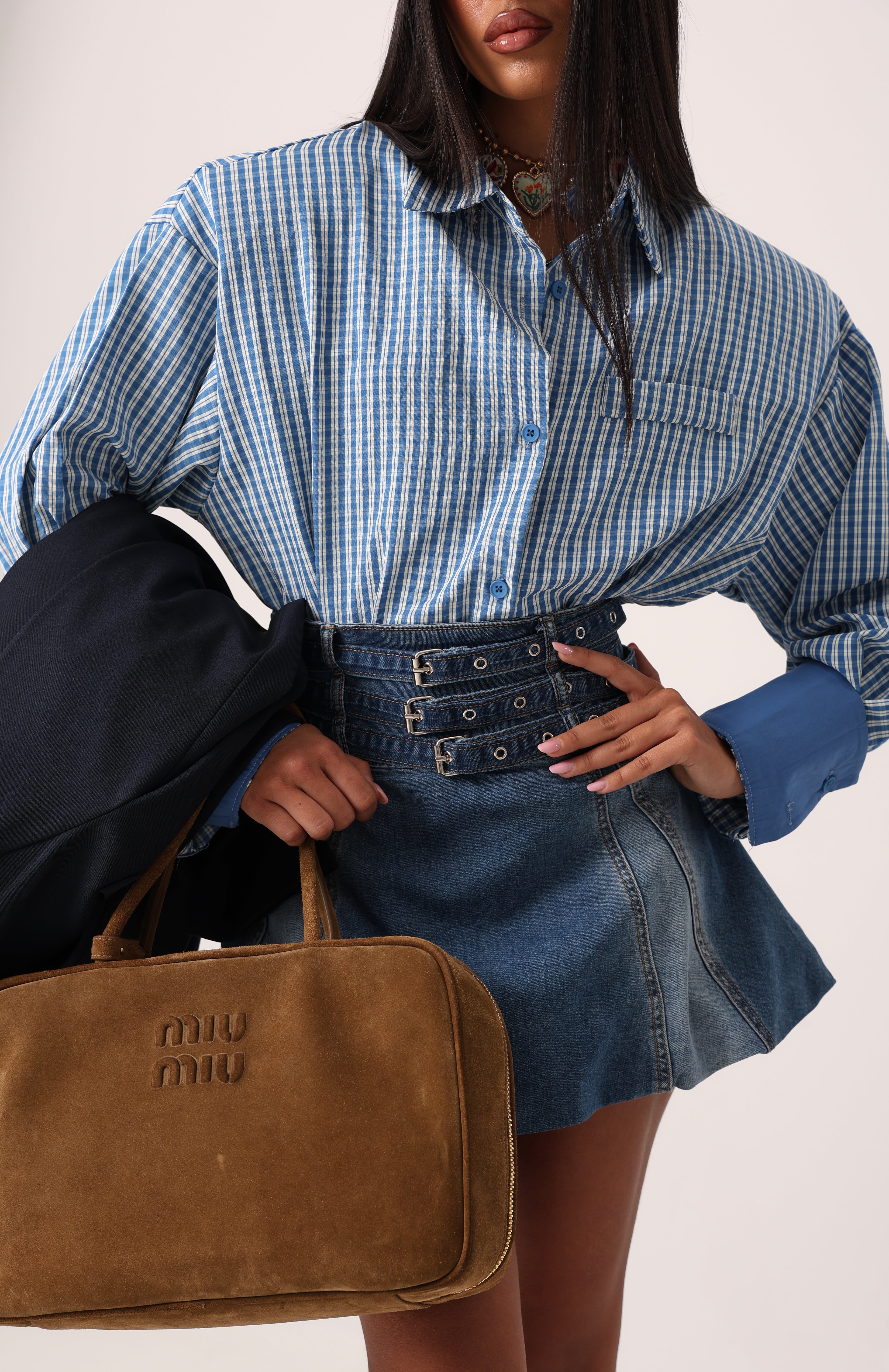 PANTAGONNA AYSHA DENIM + CINTURE