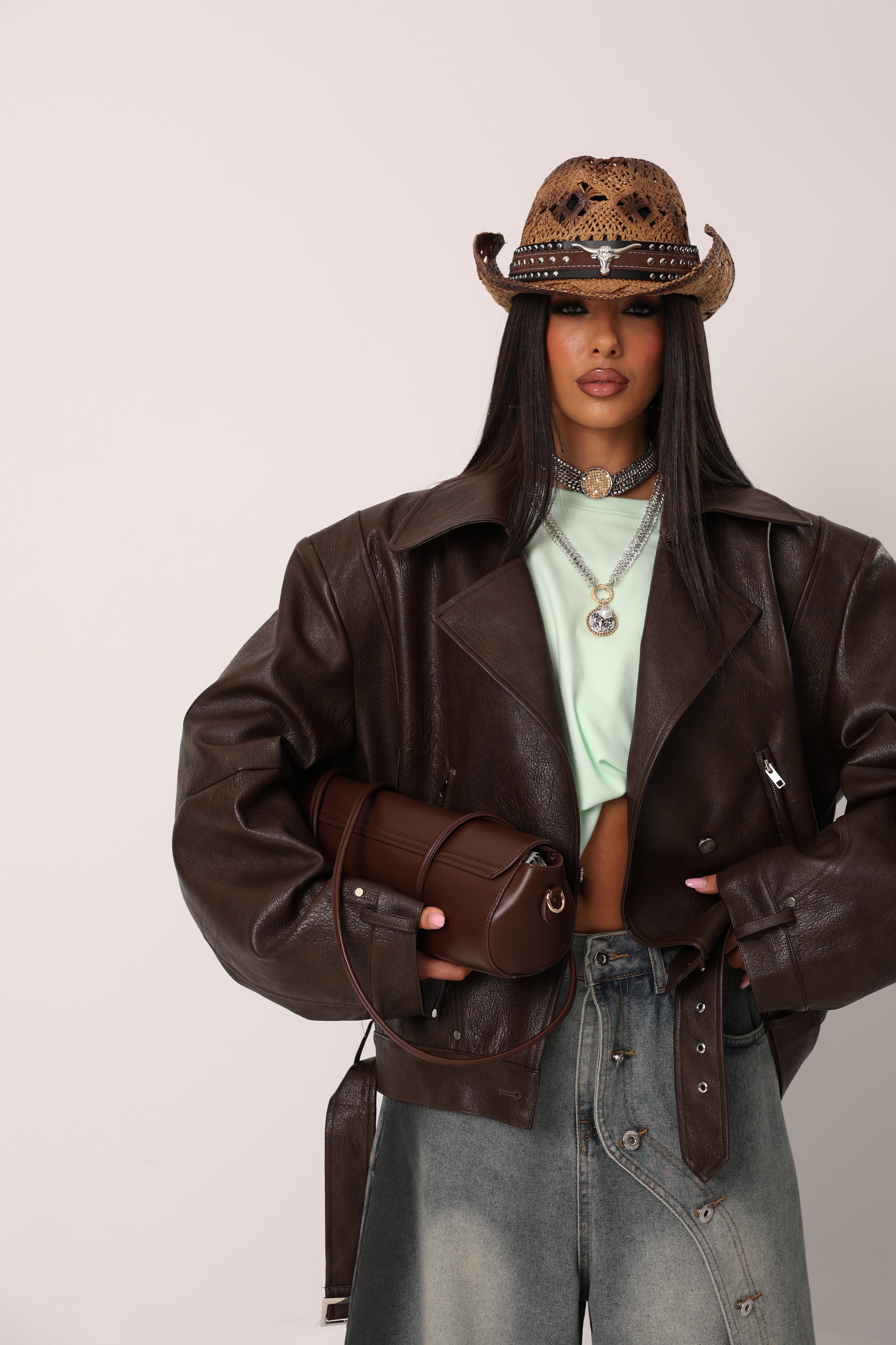 CHIODO ECOPELLE ALDA MARRONE