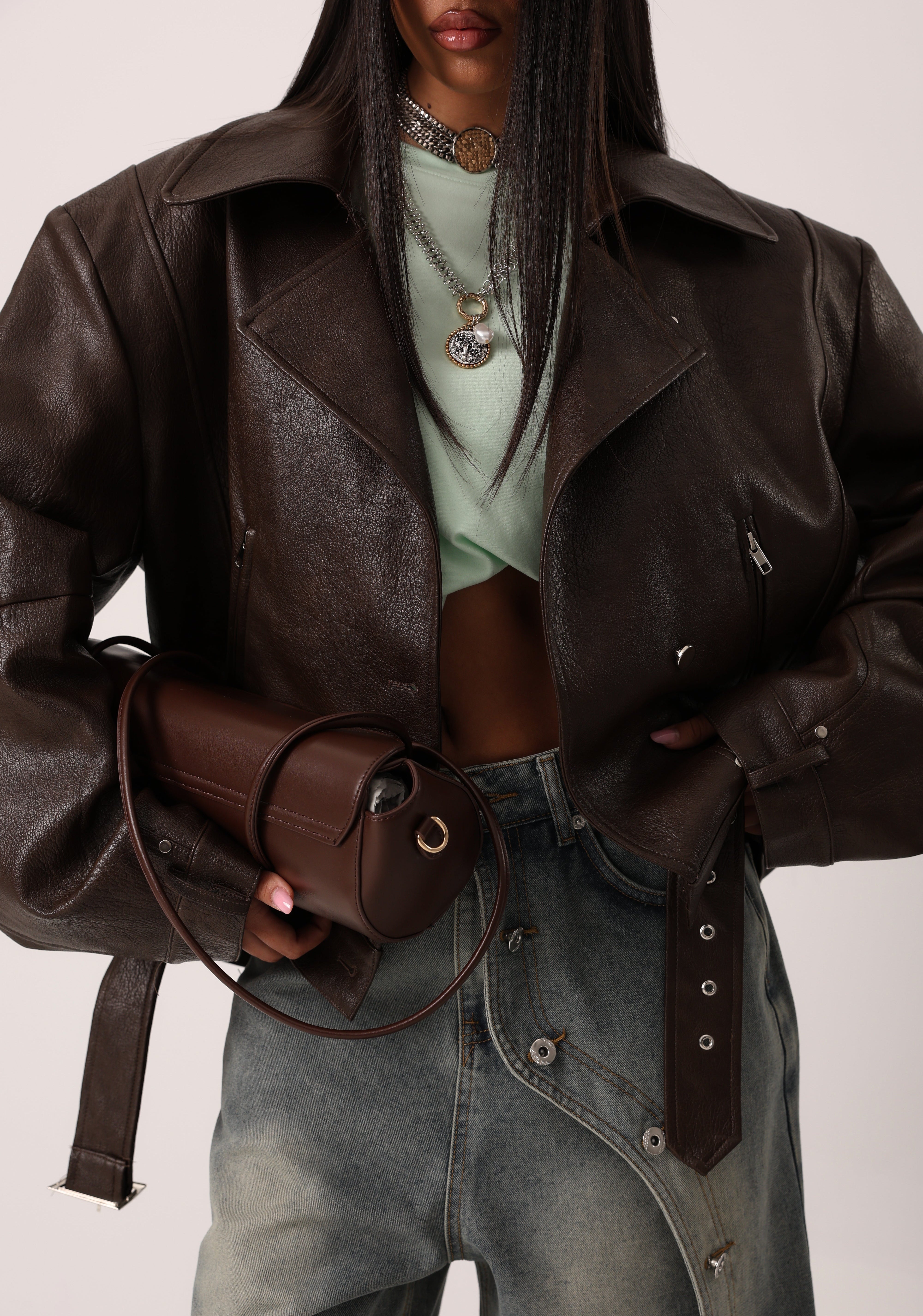 CHIODO ECOPELLE ALDA MARRONE