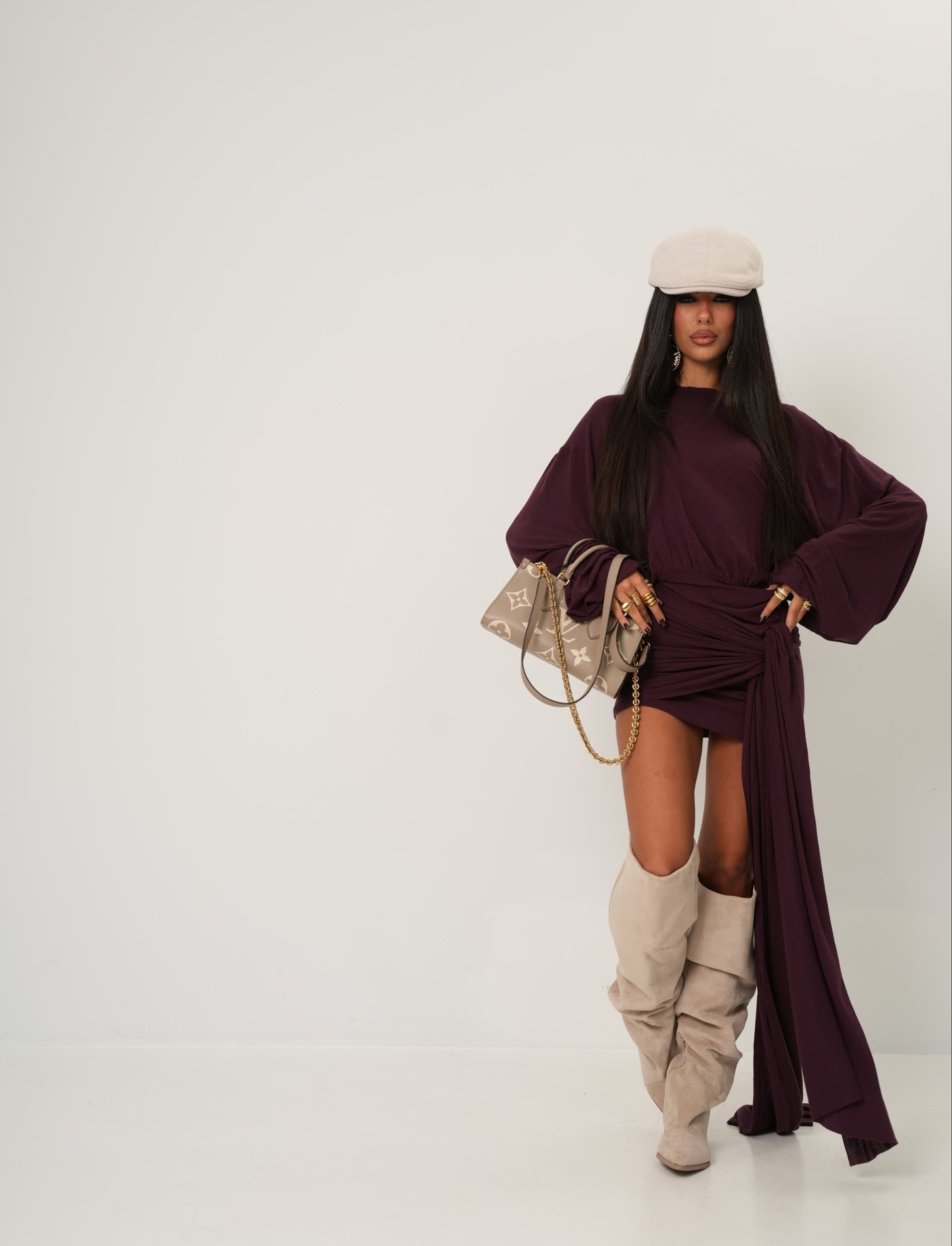 Vestito Isabel bordeaux by Marzia Mango