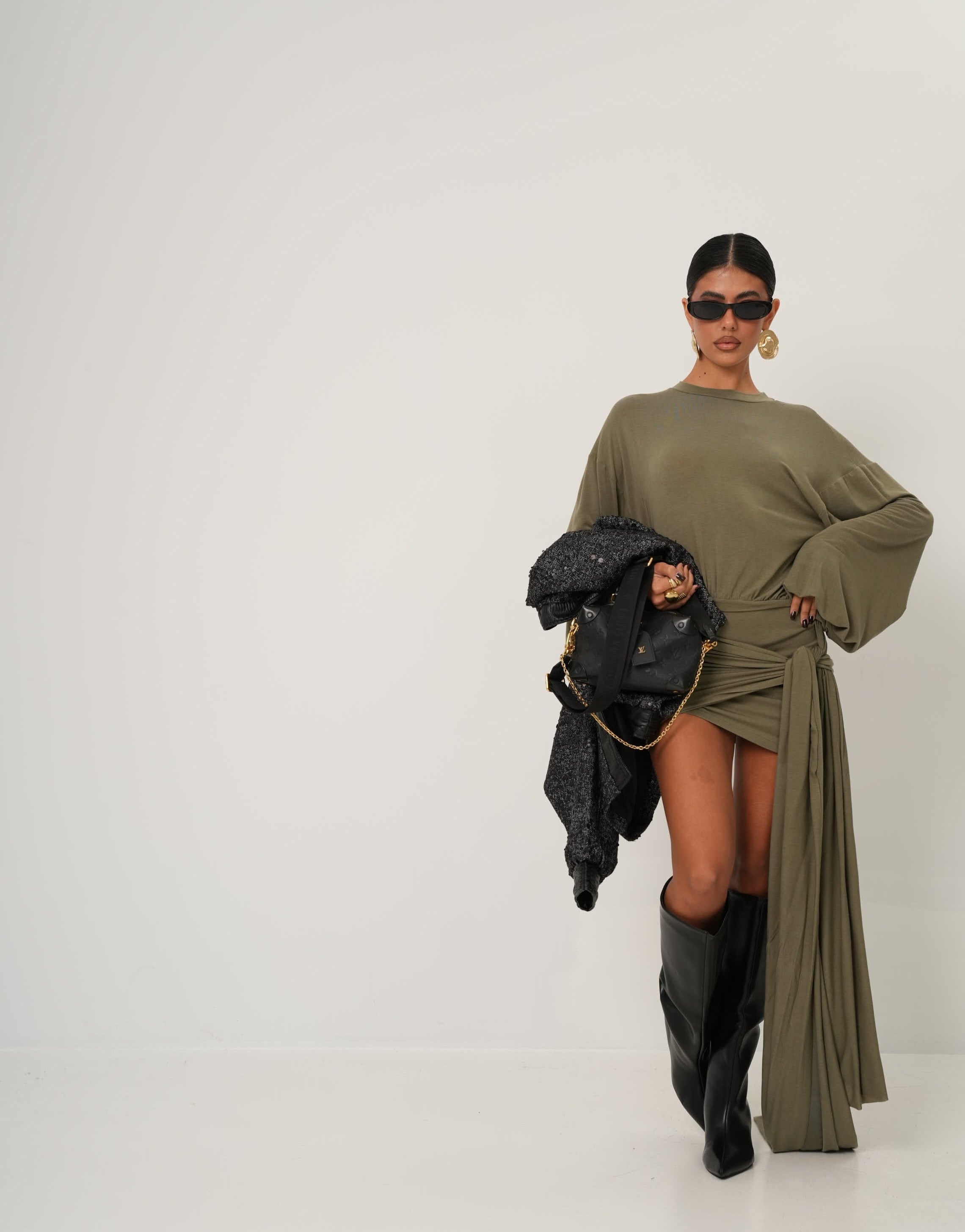 Vestito Isabel verde militare by Marzia Mango