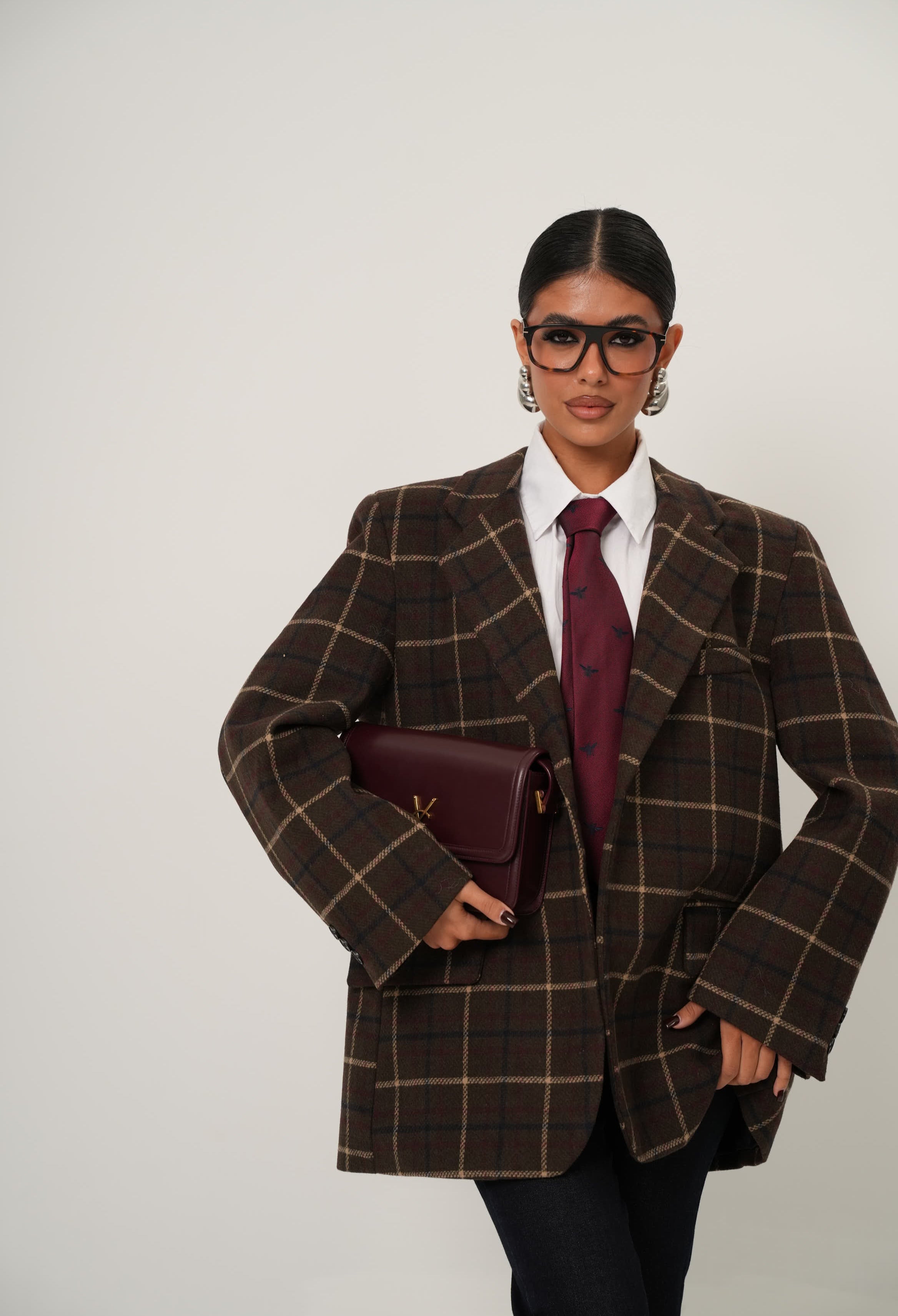 Blazer quadri October marrone by Lumina