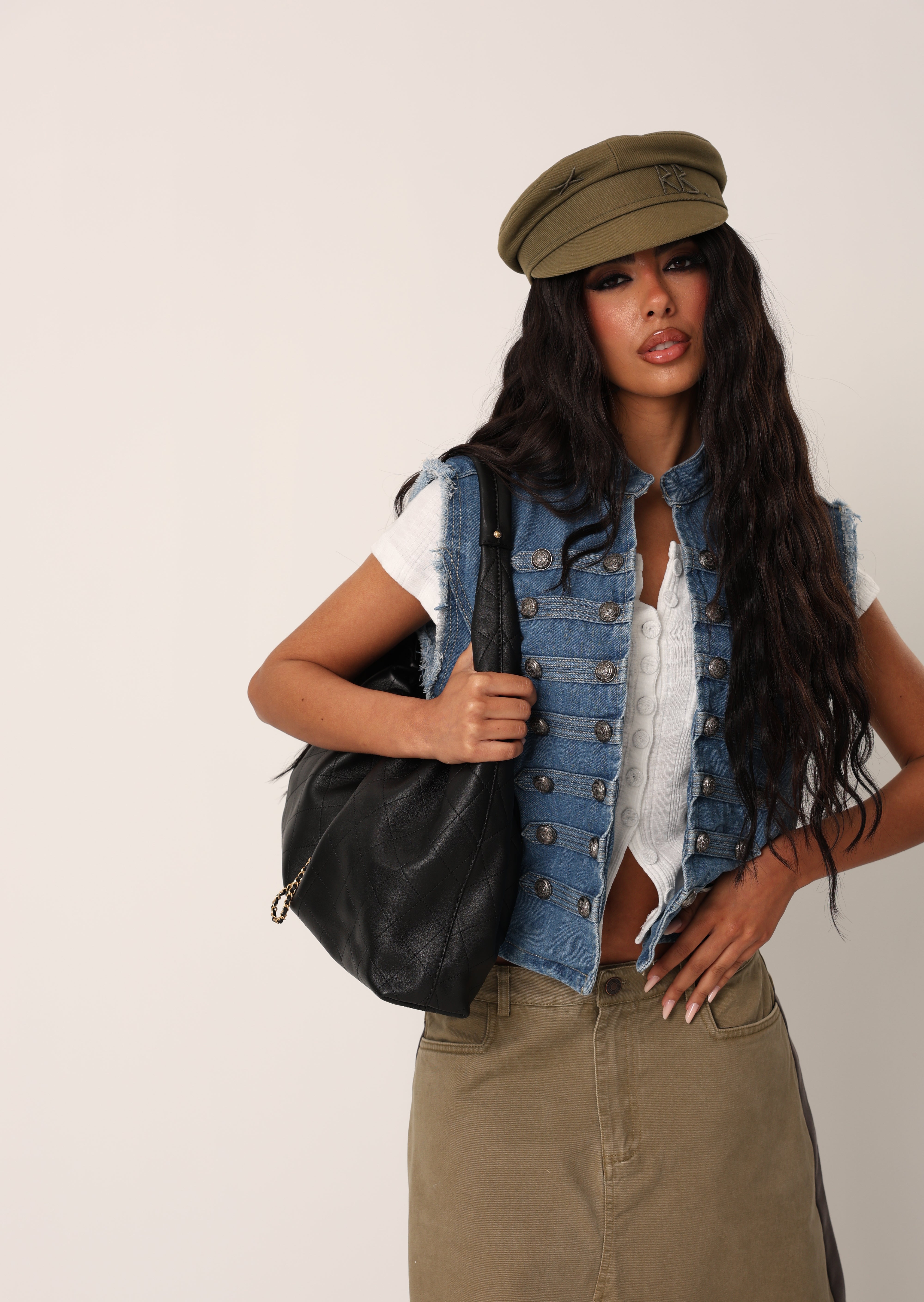 GILET BOTTONI EVELYN DENIM BLUE