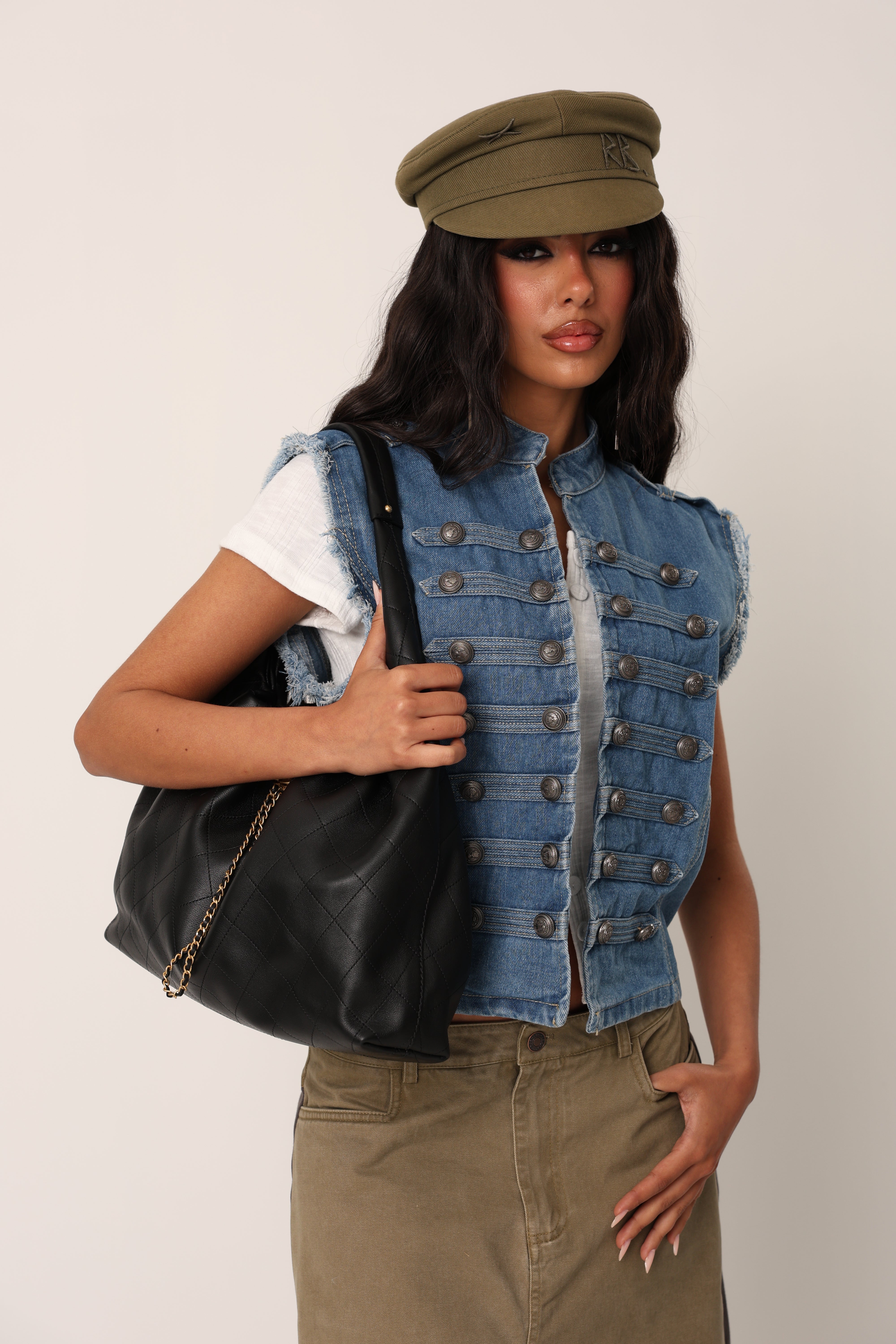 GILET BOTTONI EVELYN DENIM BLUE