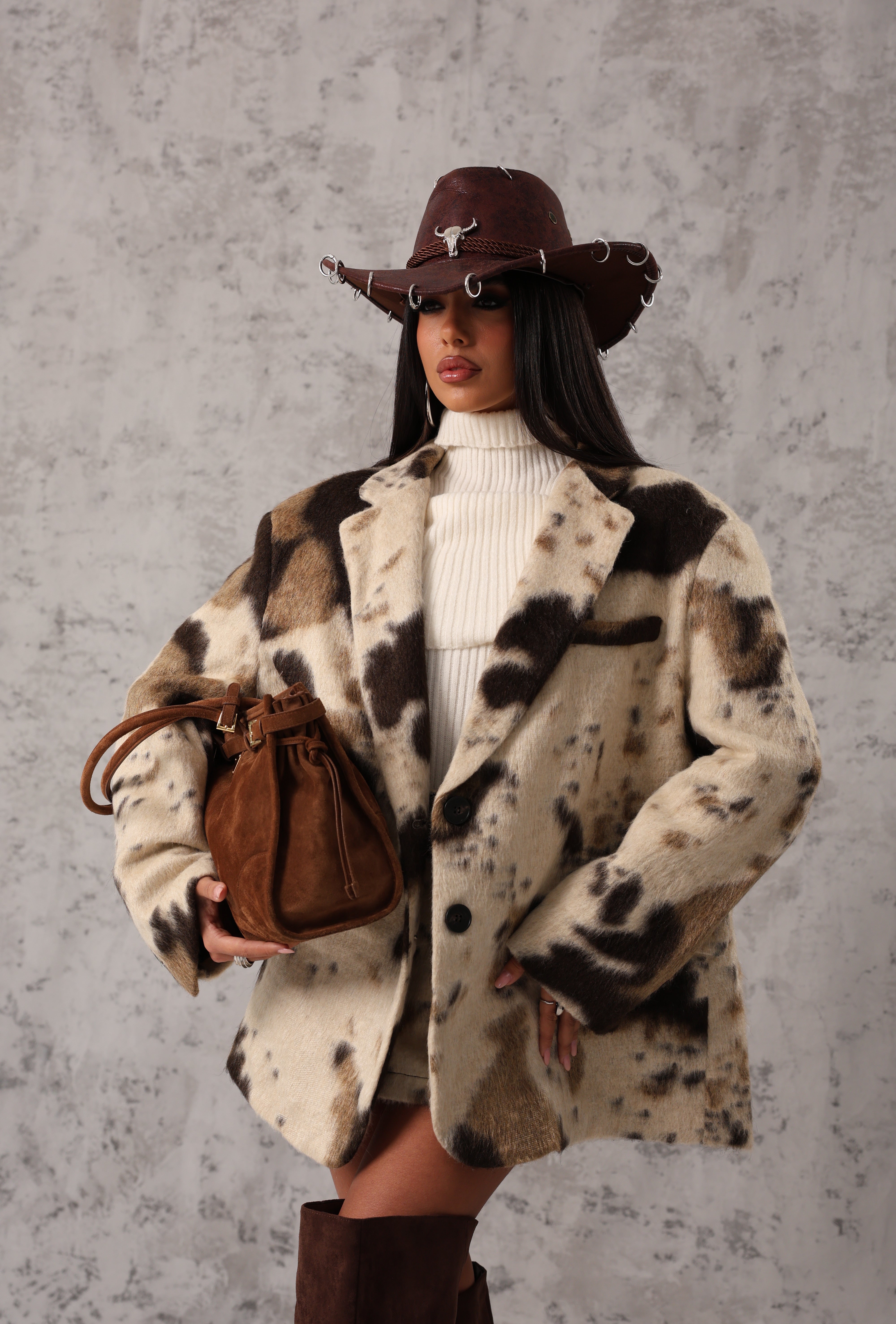 BLAZER ANIMALIER LIVIA BEIGE BY LUMINA