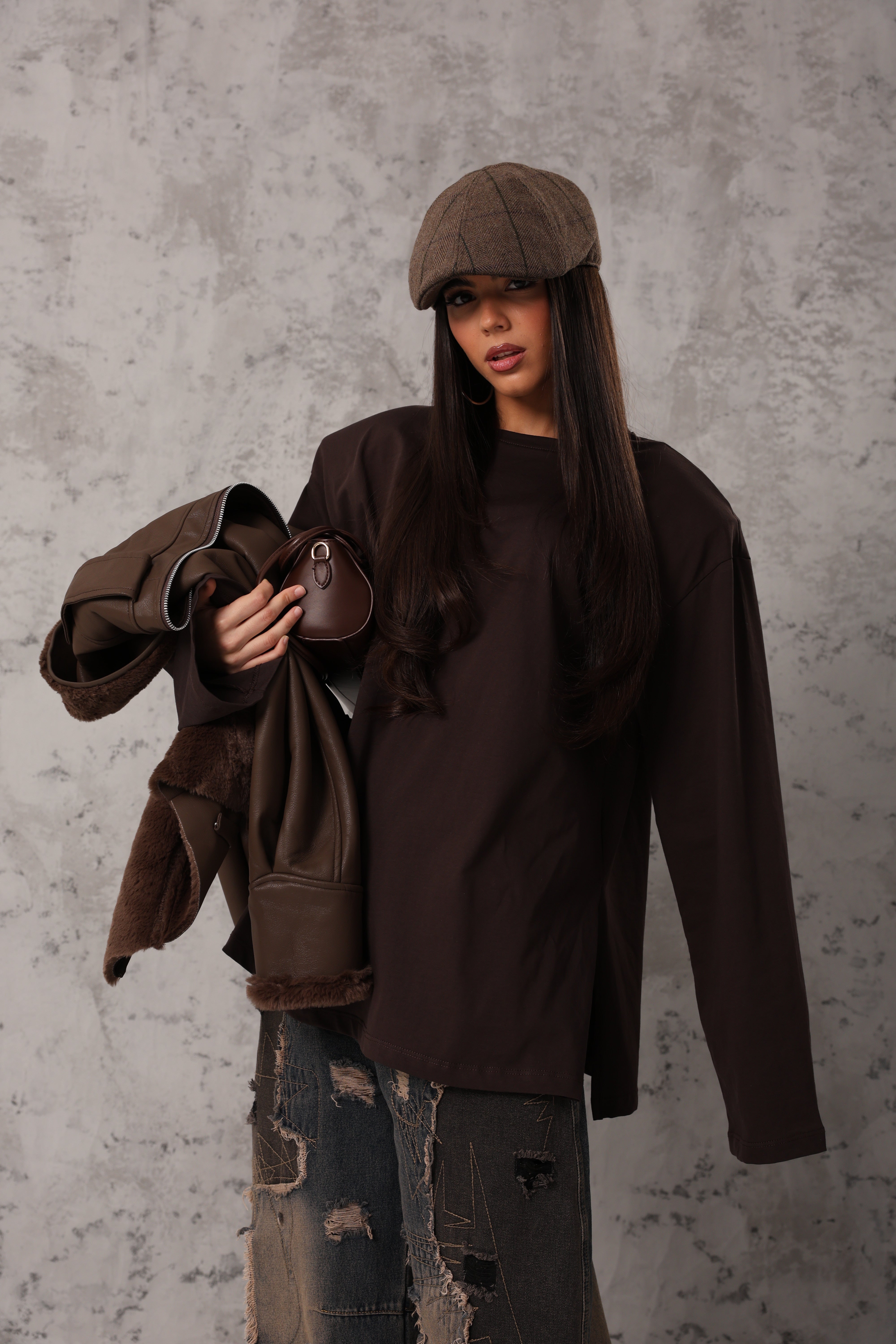 MAGLIA SPALLINE ZAYN MARRONE