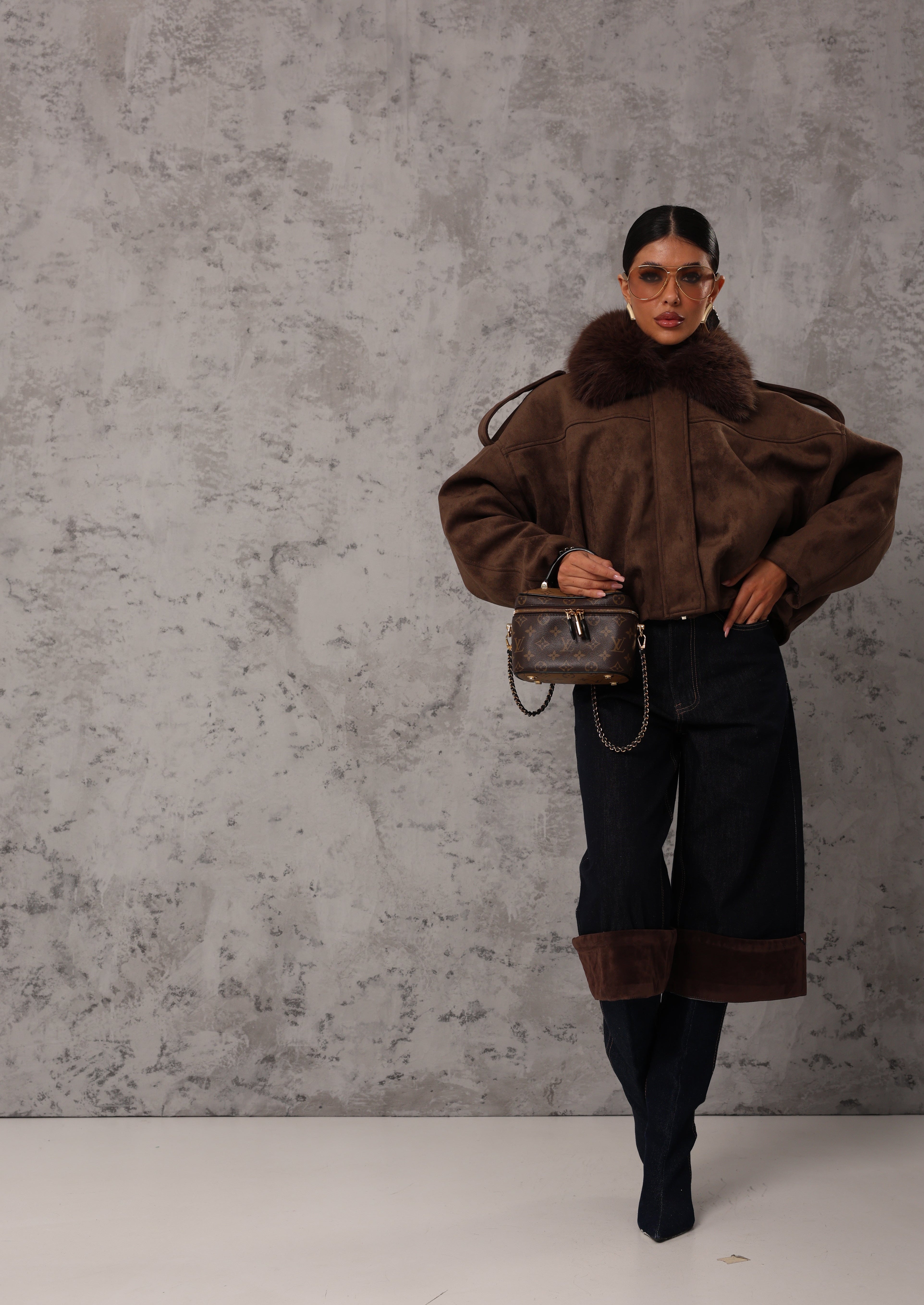 POLO RIGHE PRETTY MARRONE/AZZURRO