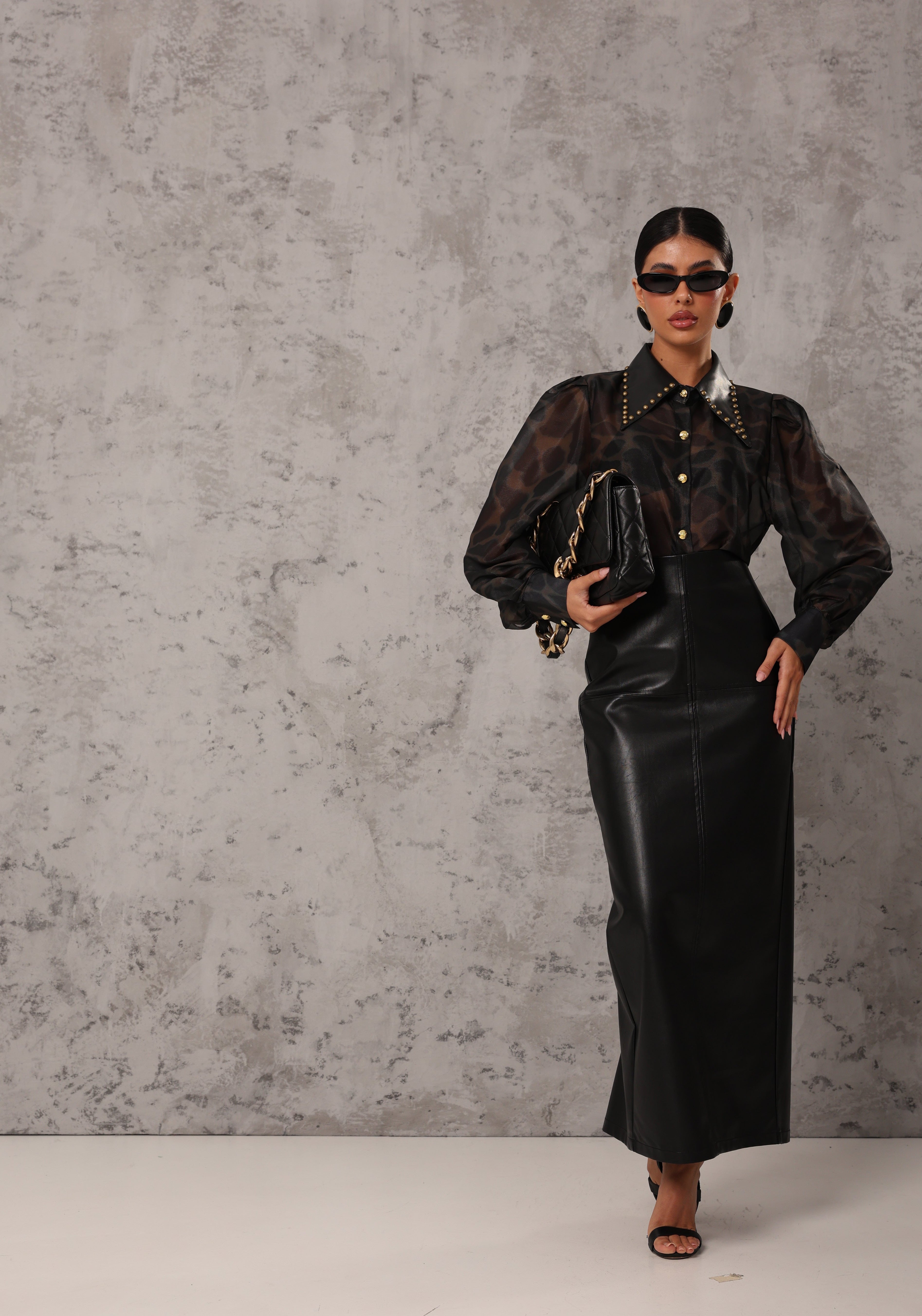 CAMICIA LEOPARDATA KIRA NERA