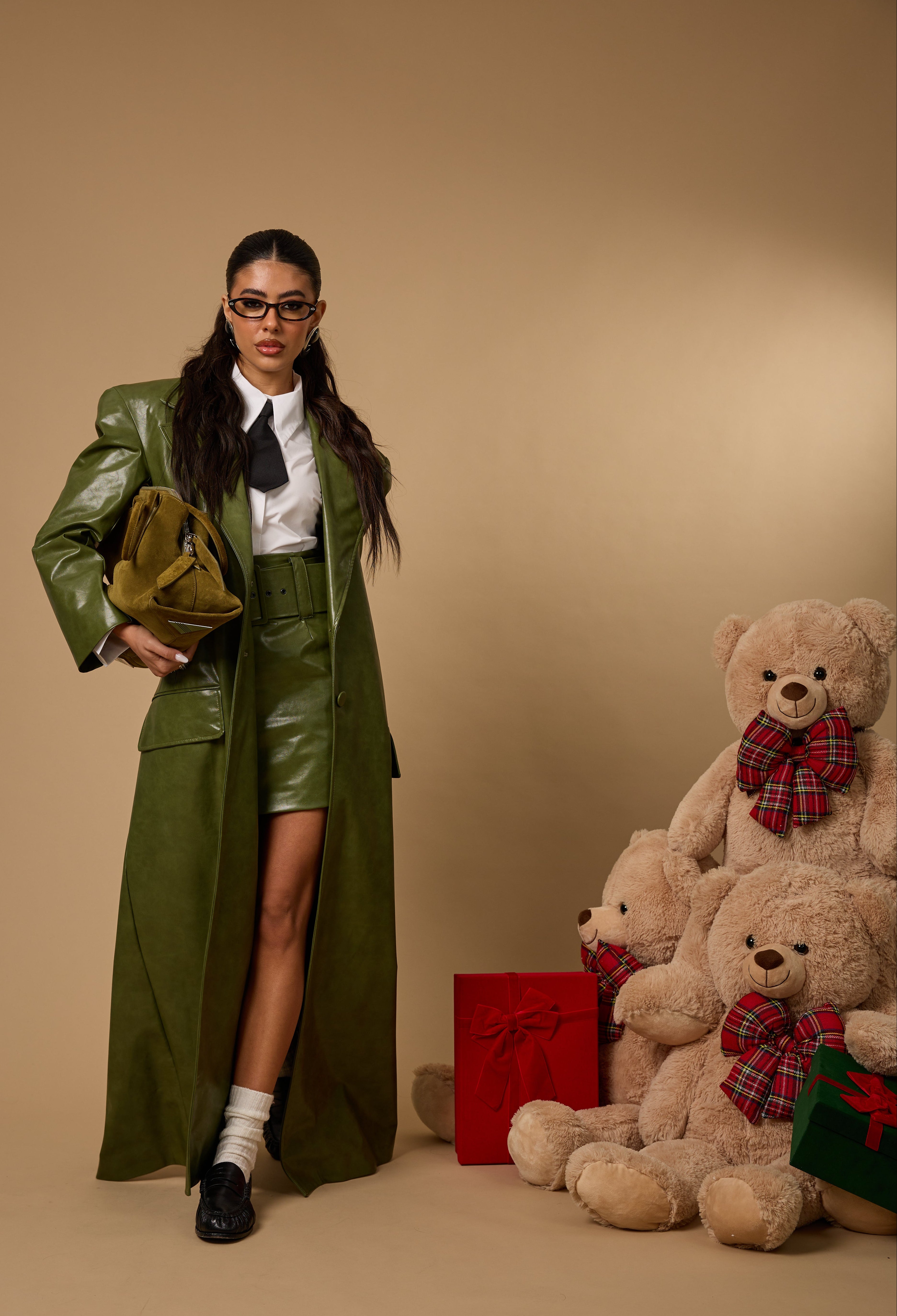 MINIGONNA ECOPELLE MOON VERDE BY MARZIA MANGO