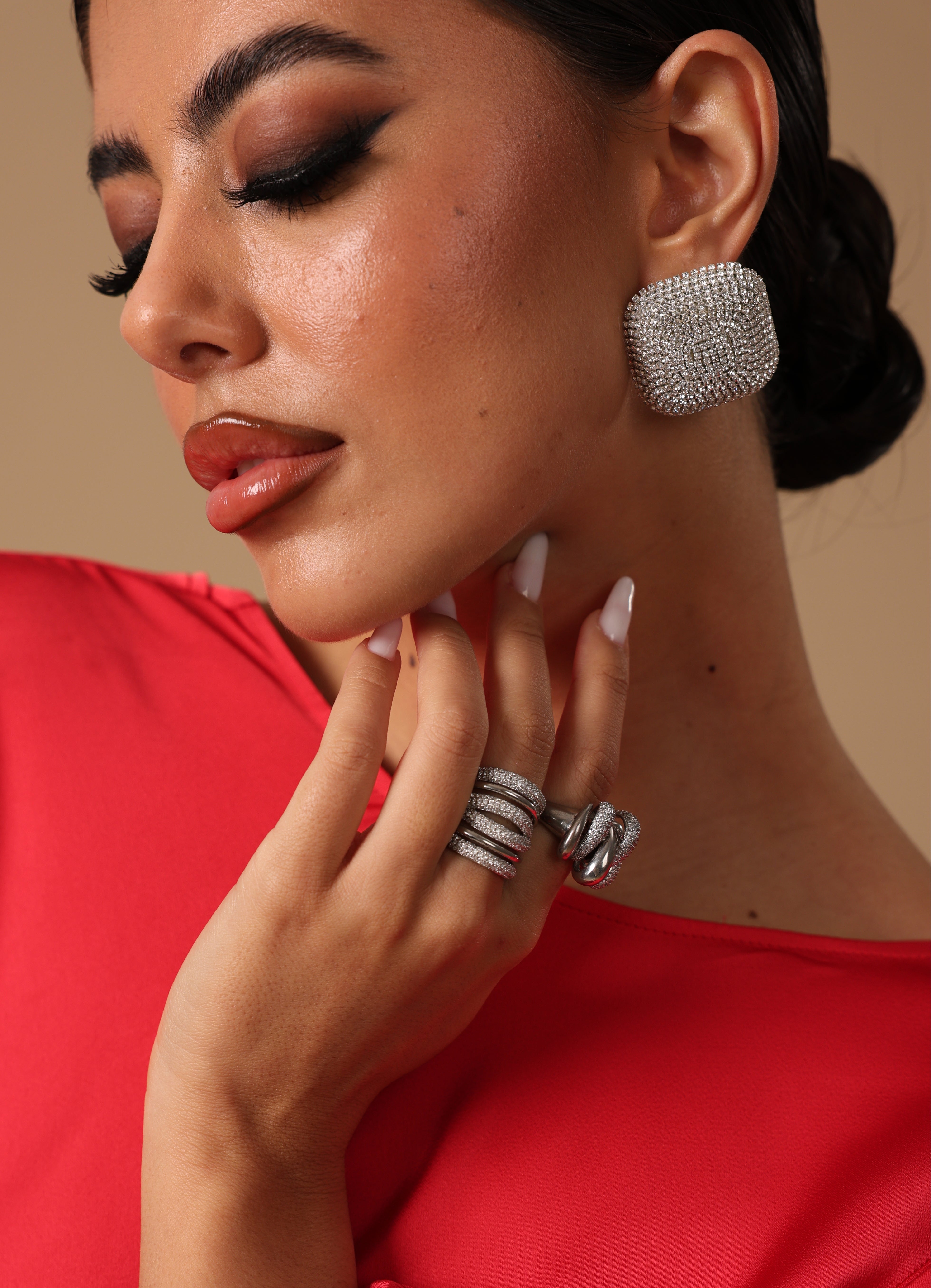 ORECCHINI STRASS ANJA SILVER