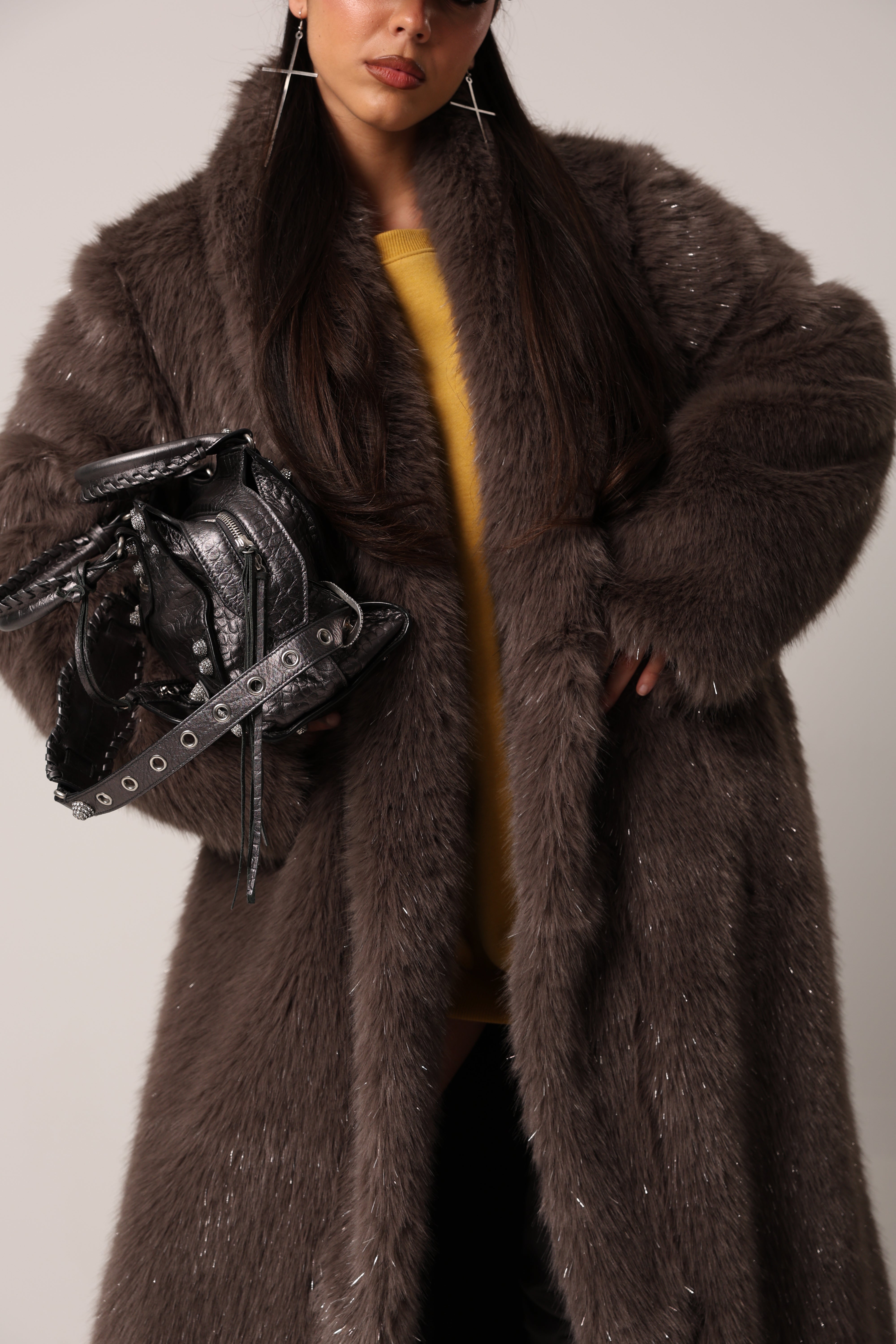 ECO-PELLICCIA MUSTANG GRIGIA BY MARZIA MANGO