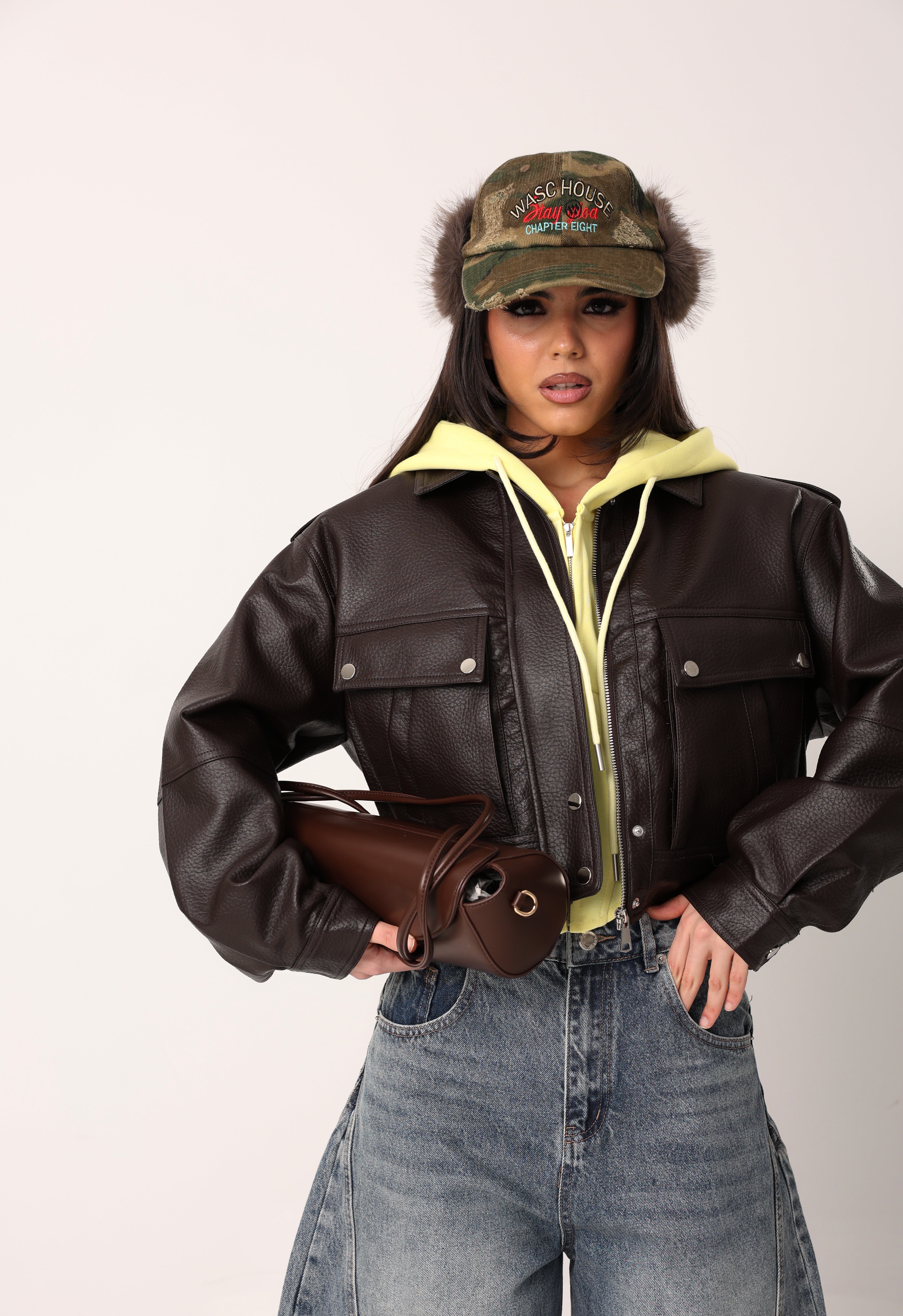 CHIODO ECOPELLE UTOPIA MARRONE