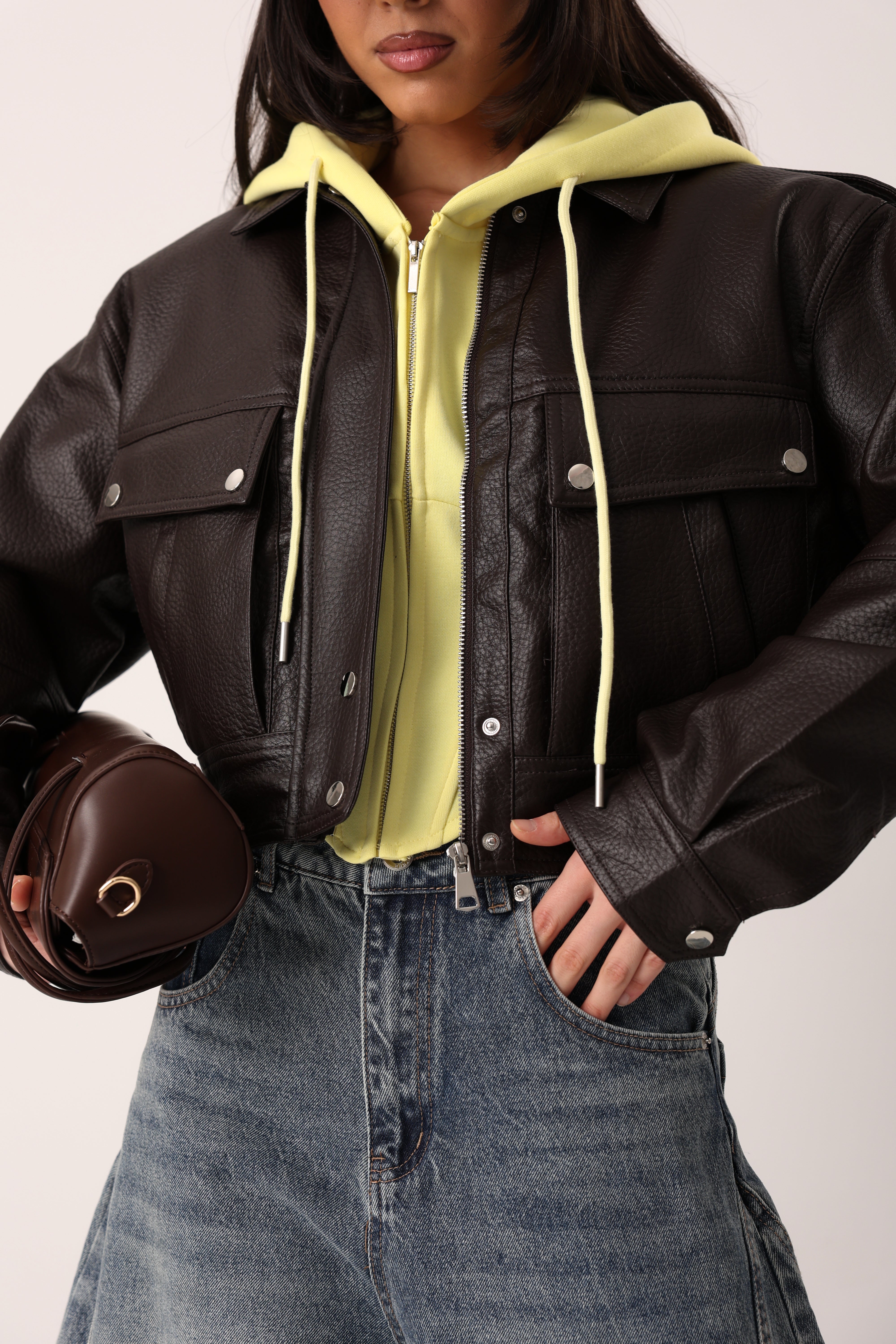 CHIODO ECOPELLE UTOPIA MARRONE