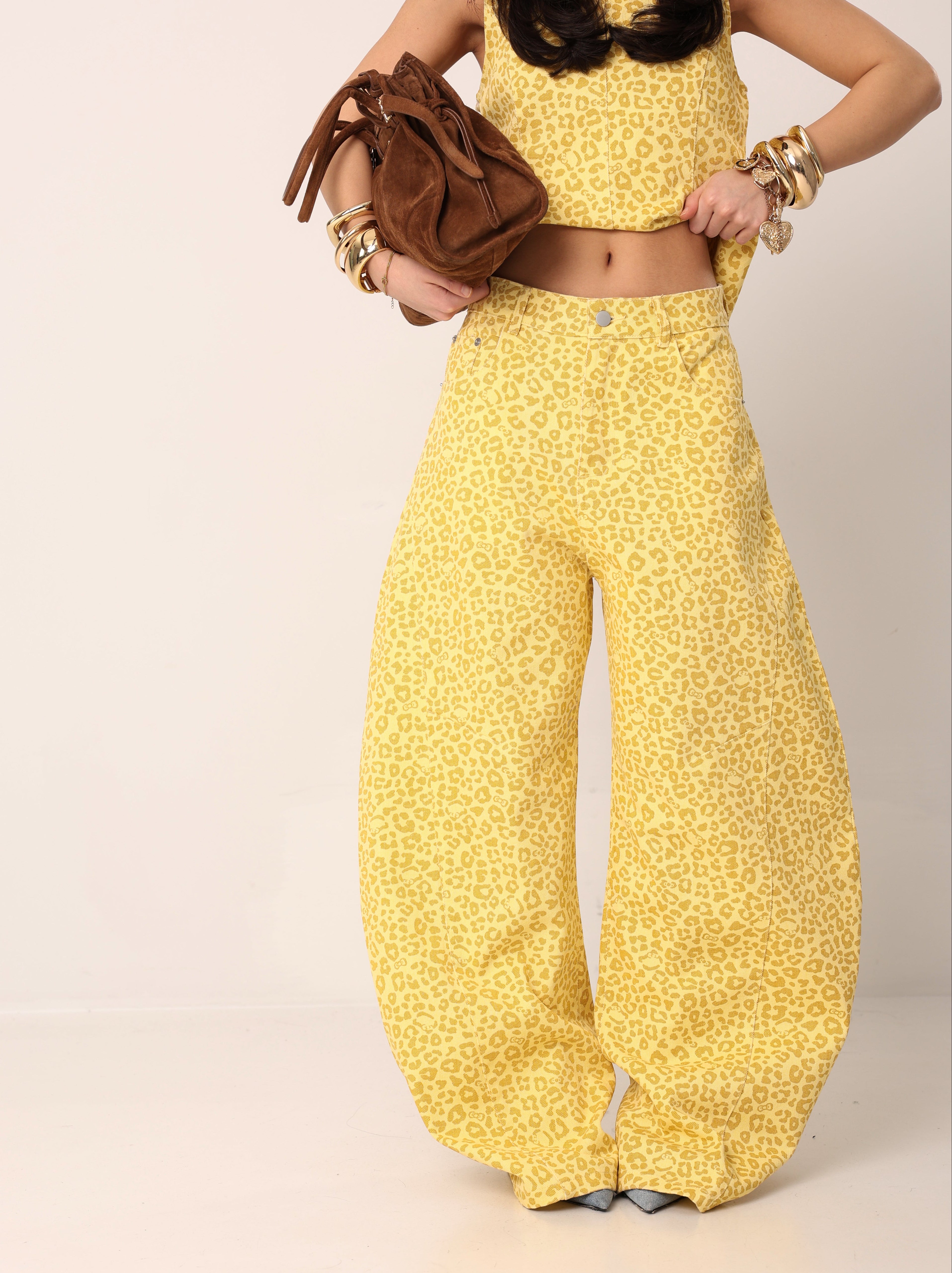 COORDINATO LEOPARDATO TIARE' GIALLO