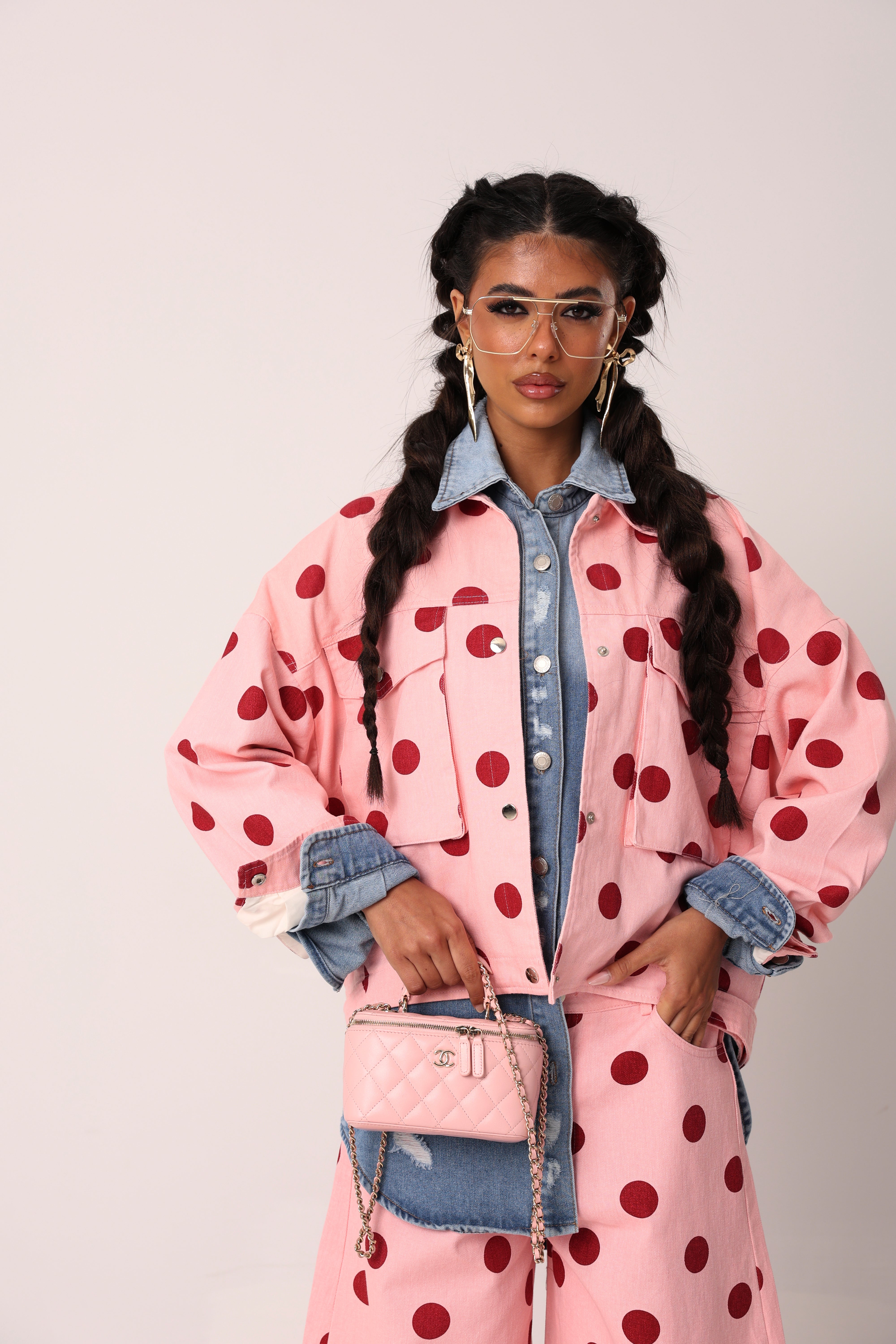 COORDINATO POIS MILES ROSA/BORDEAUX