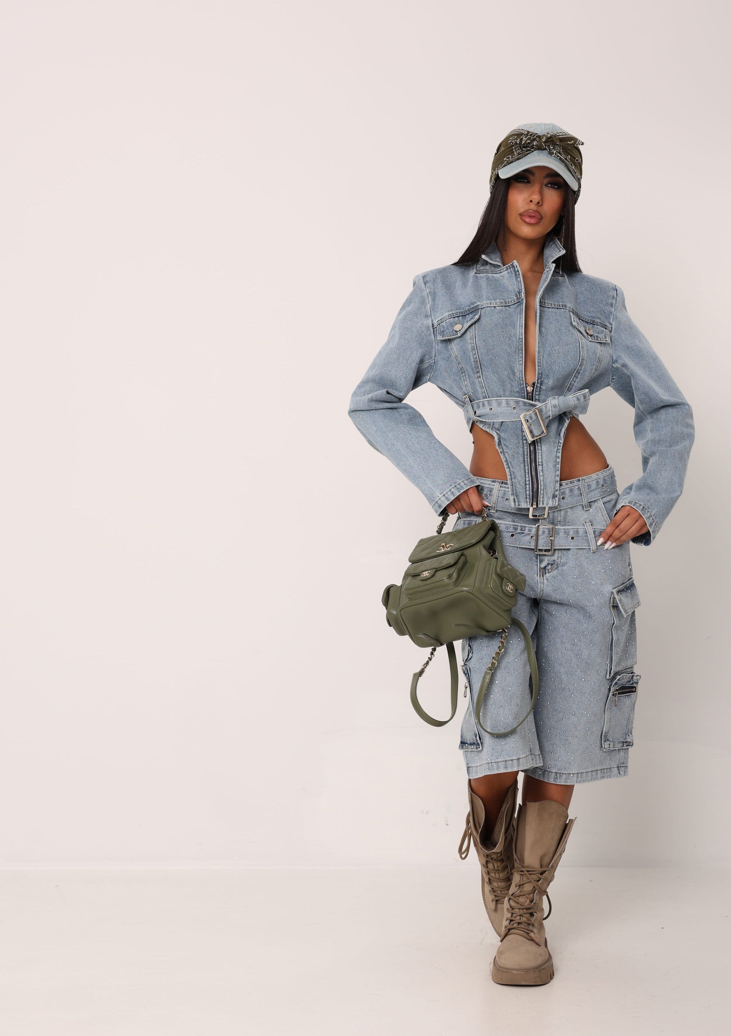 BERMUDA BRILLANTINATO GIOIA DENIM BLUE