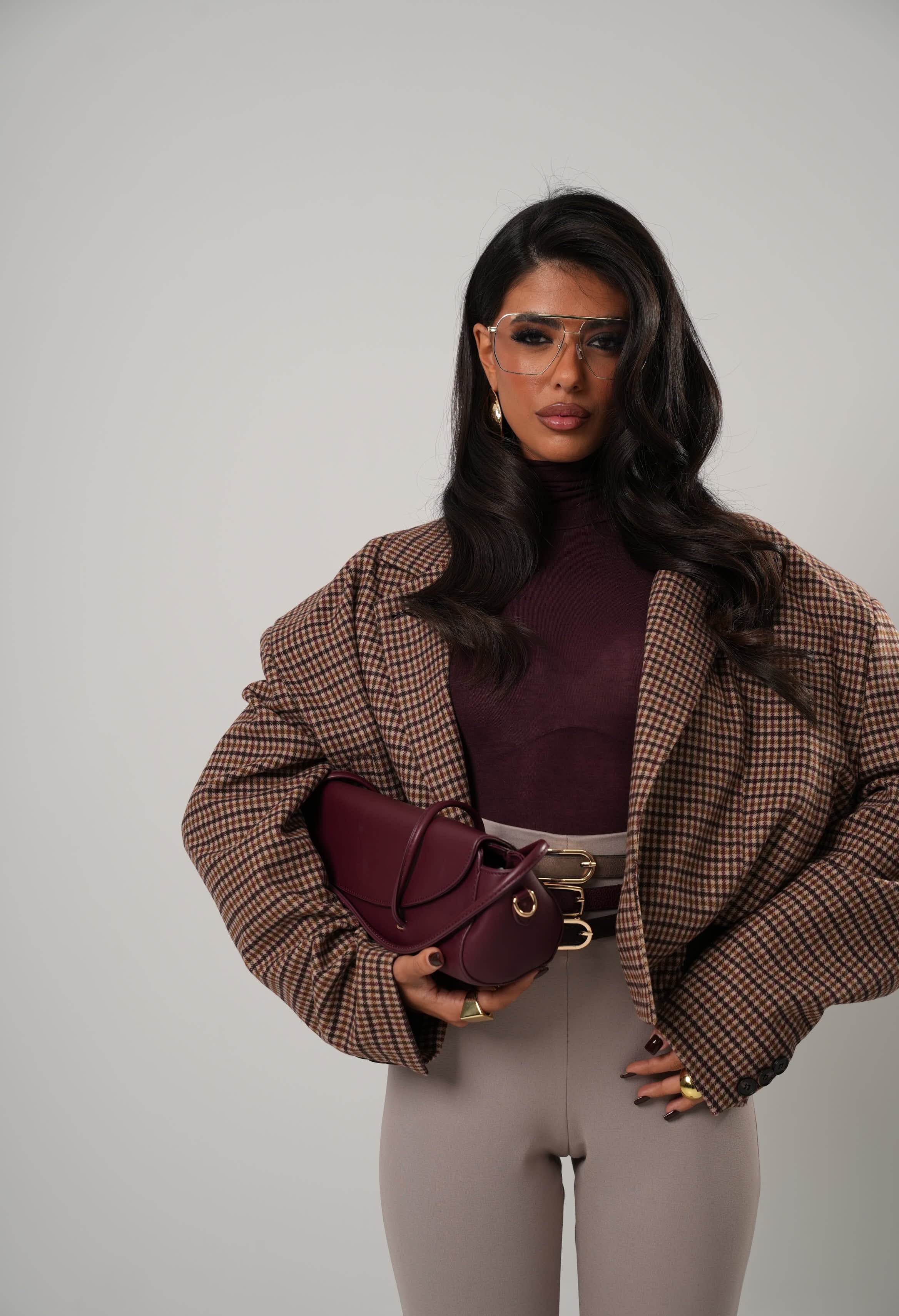 BOMBER PIED DE POULE JOIS BEIGE BY LUMINA