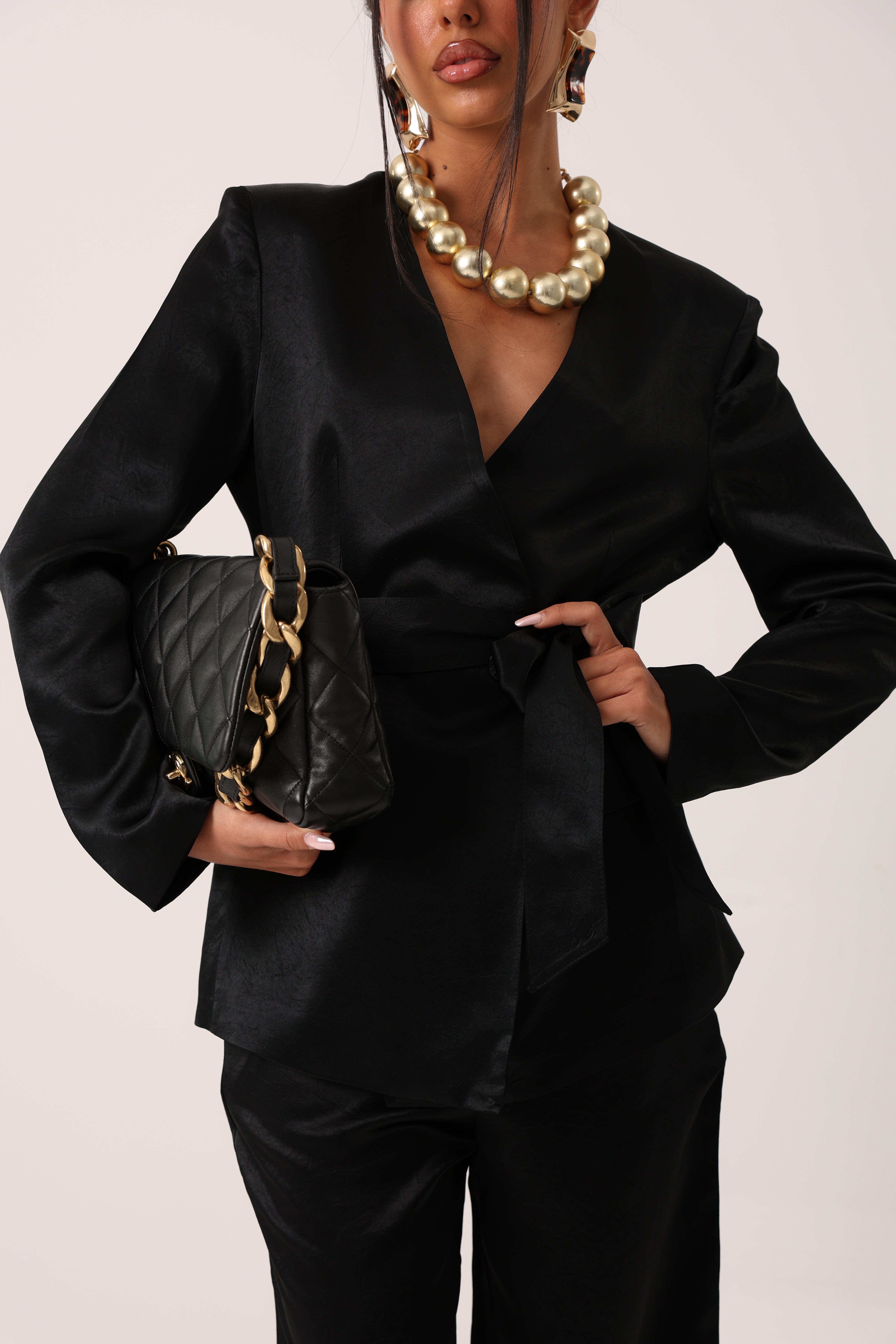 GIACCA EFFETTO SETA ELARIA NERA