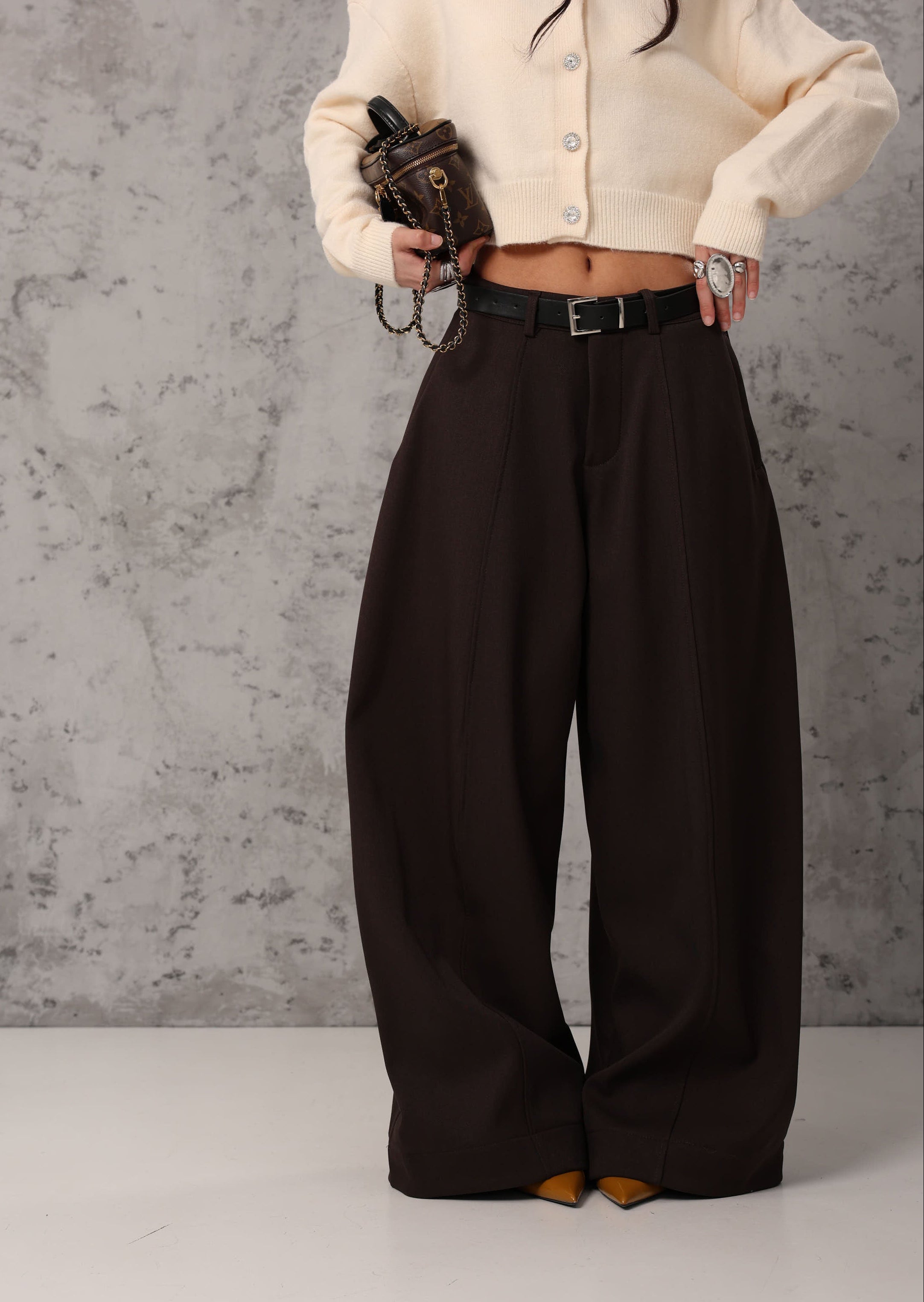 PANTALONI BALLOON MAX MARRONI + CINTURA