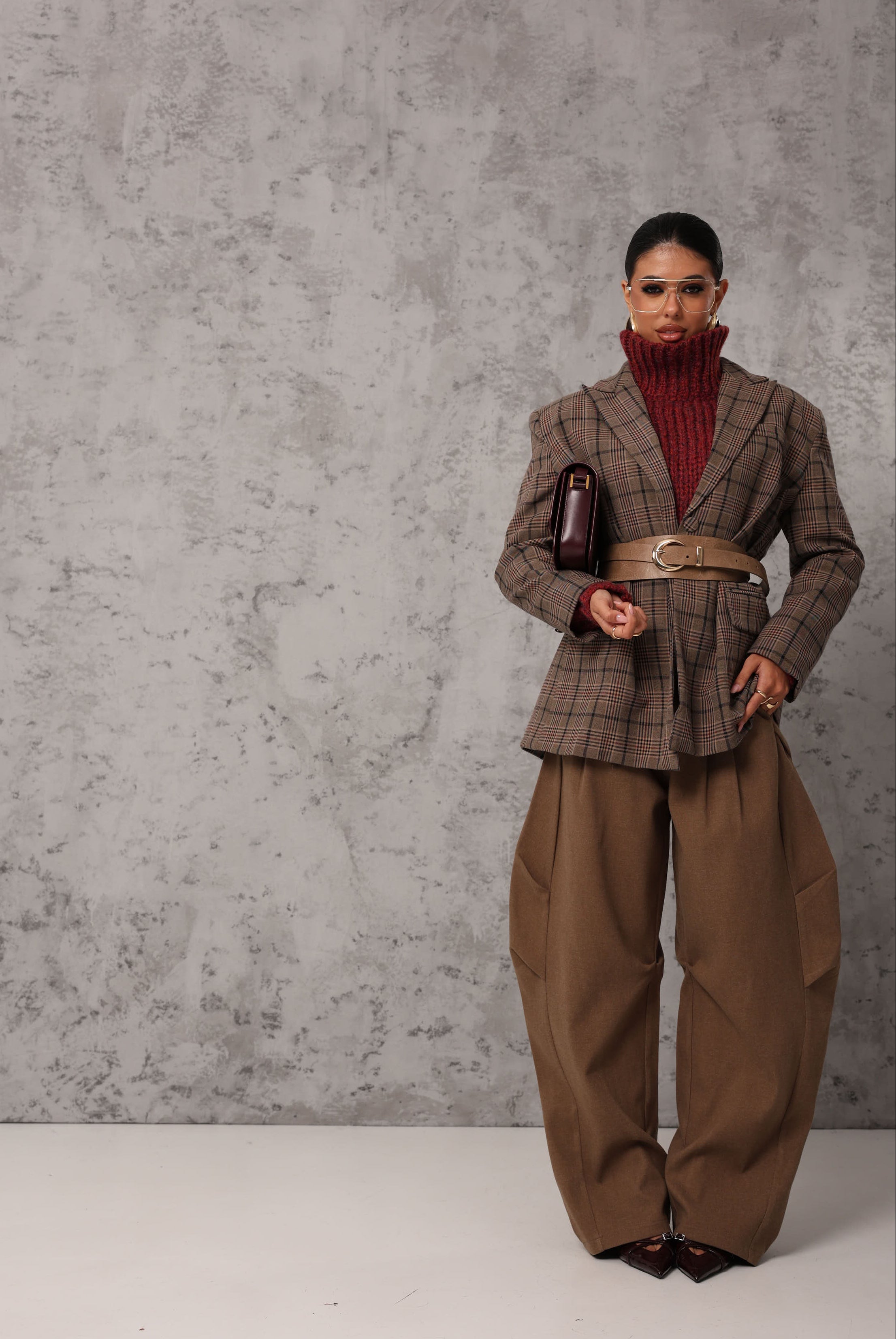 BLAZER PRINCIPE DI GALLES VIVIANA TAUPE