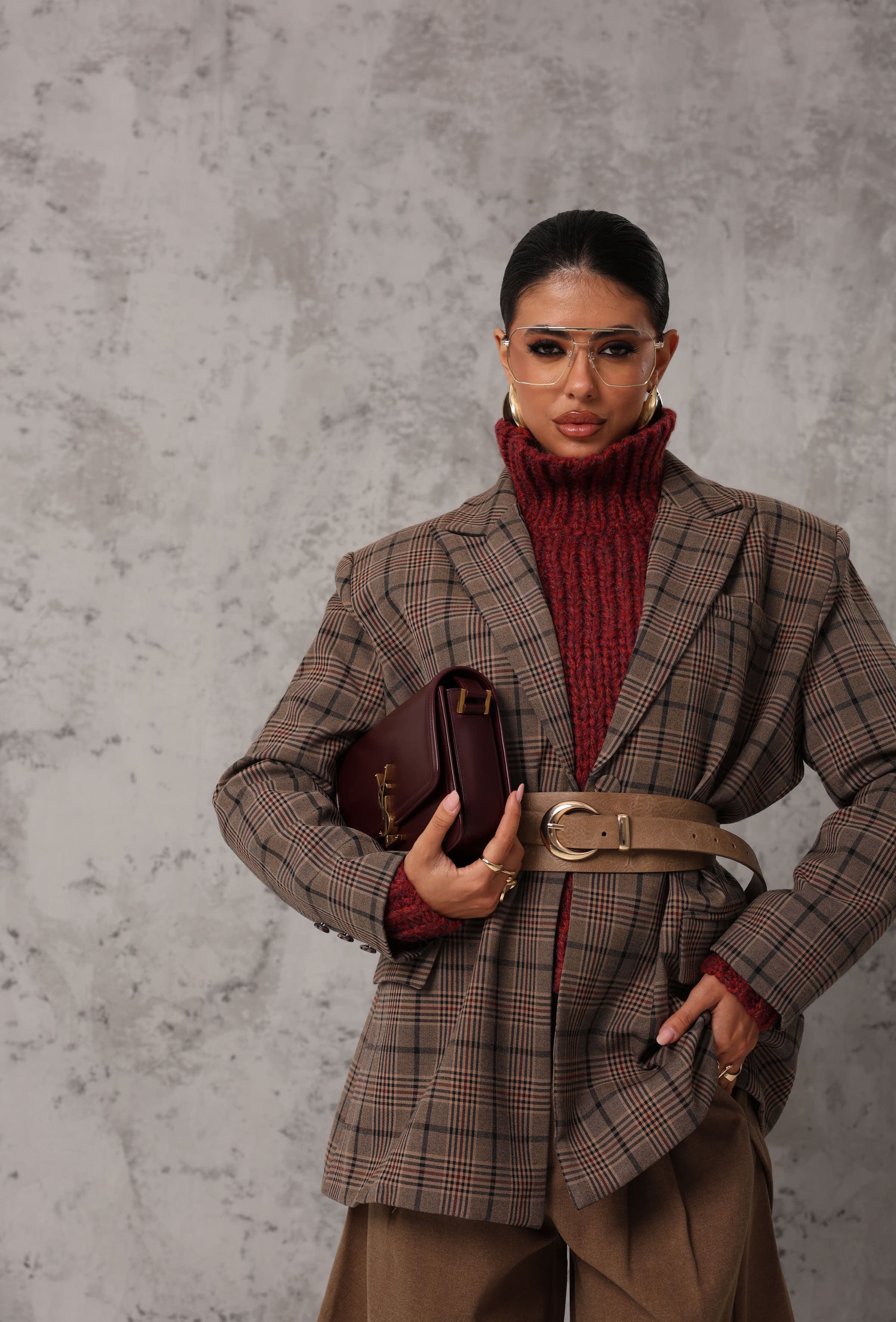 BLAZER PRINCIPE DI GALLES VIVIANA TAUPE