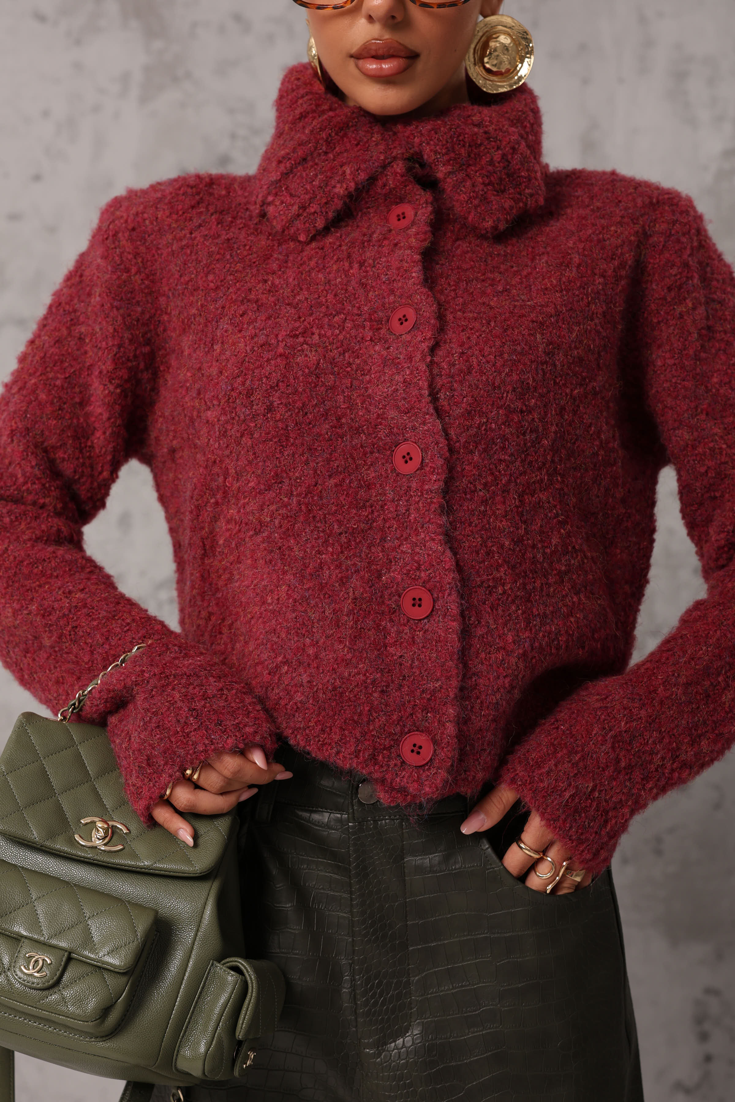 PULL COLLO ALTO ADORABLE BORDEAUX