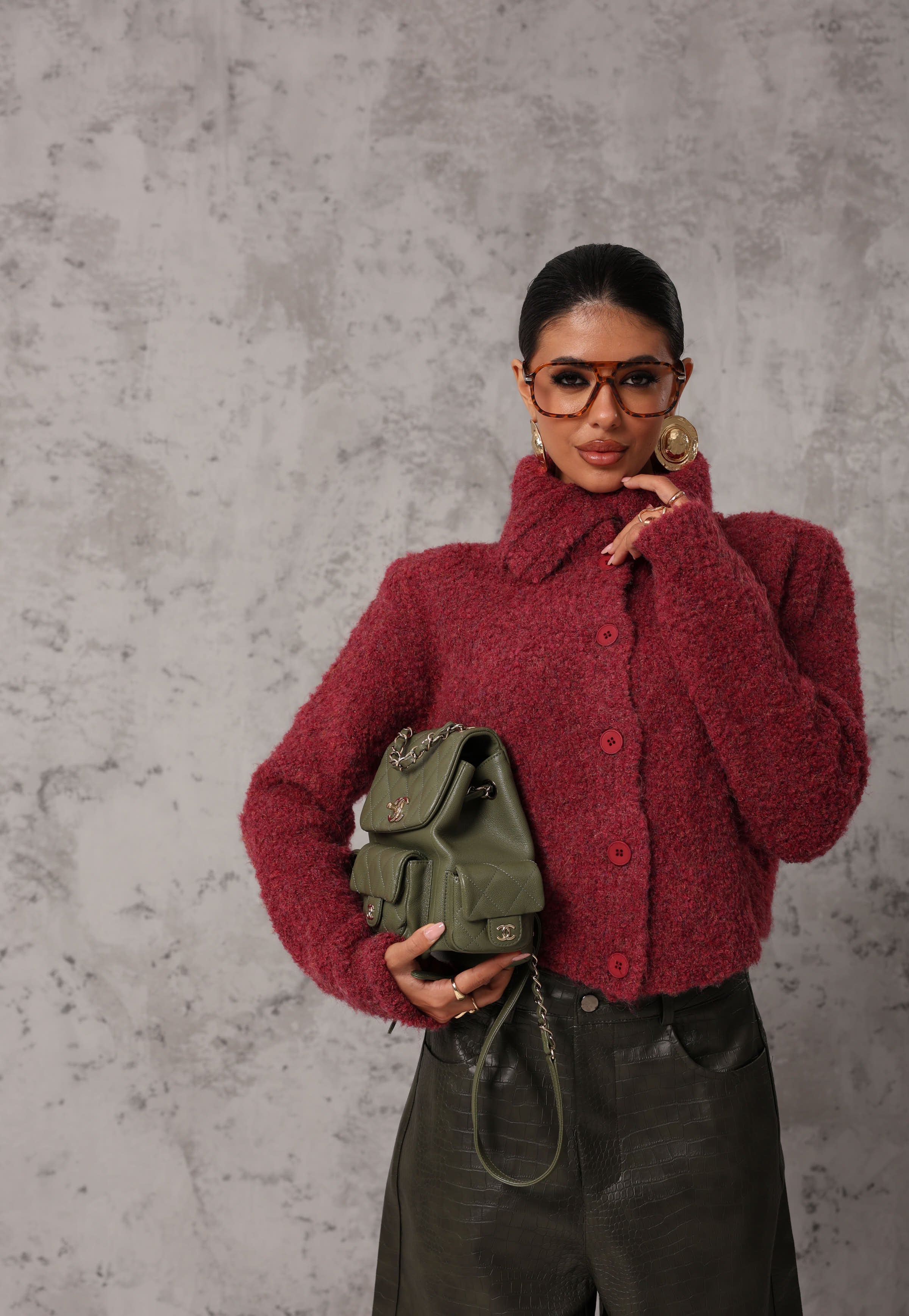 PULL COLLO ALTO ADORABLE BORDEAUX