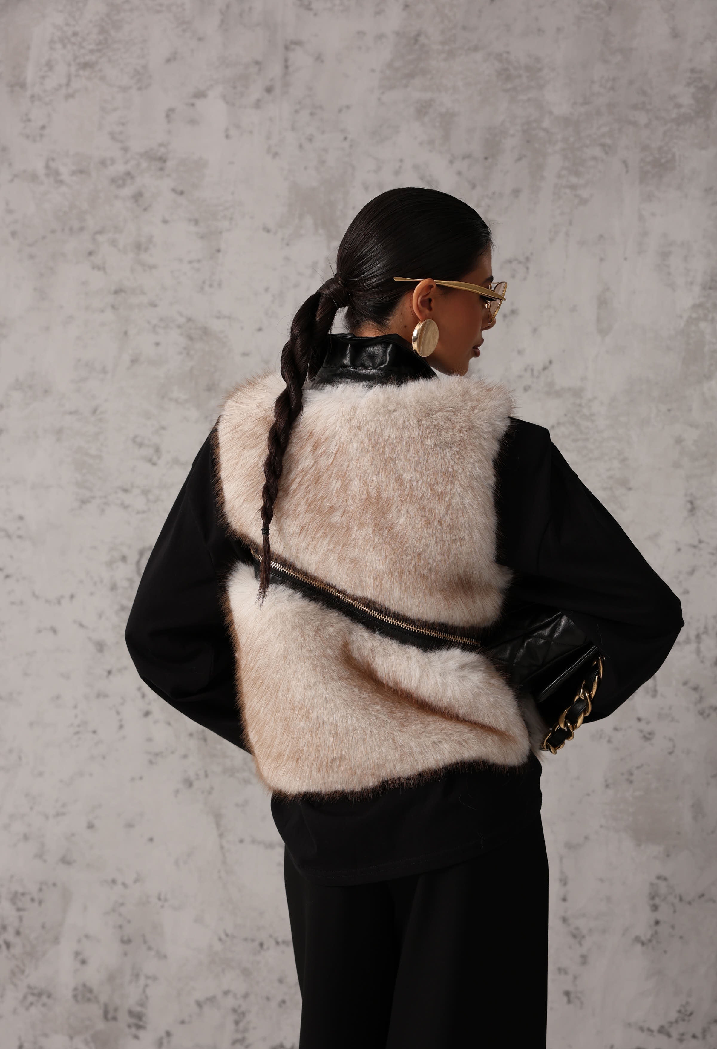 GILET ECOPELLE MYA NERO