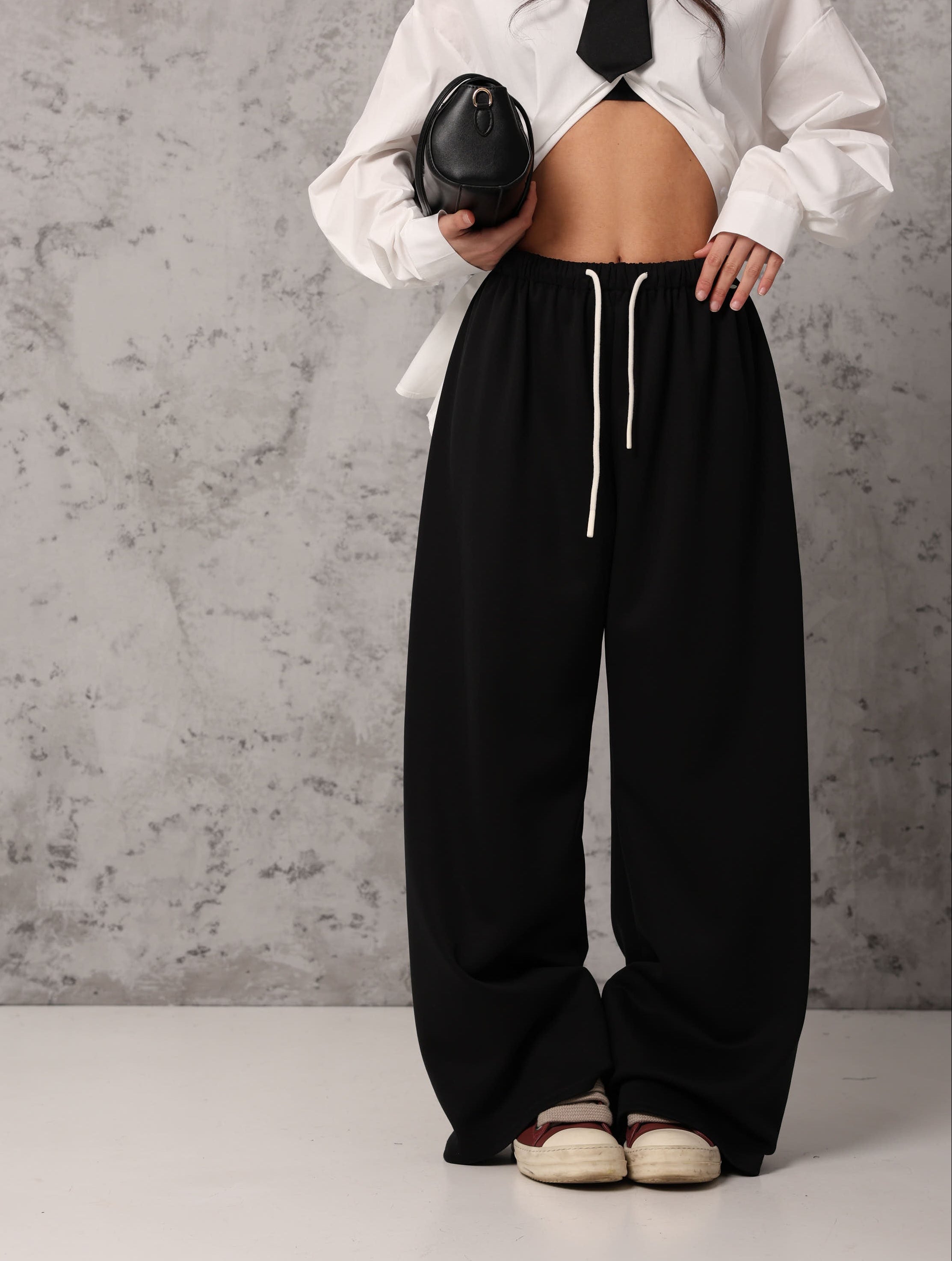 PANTALONI PALAZZO FIRENZE NERI