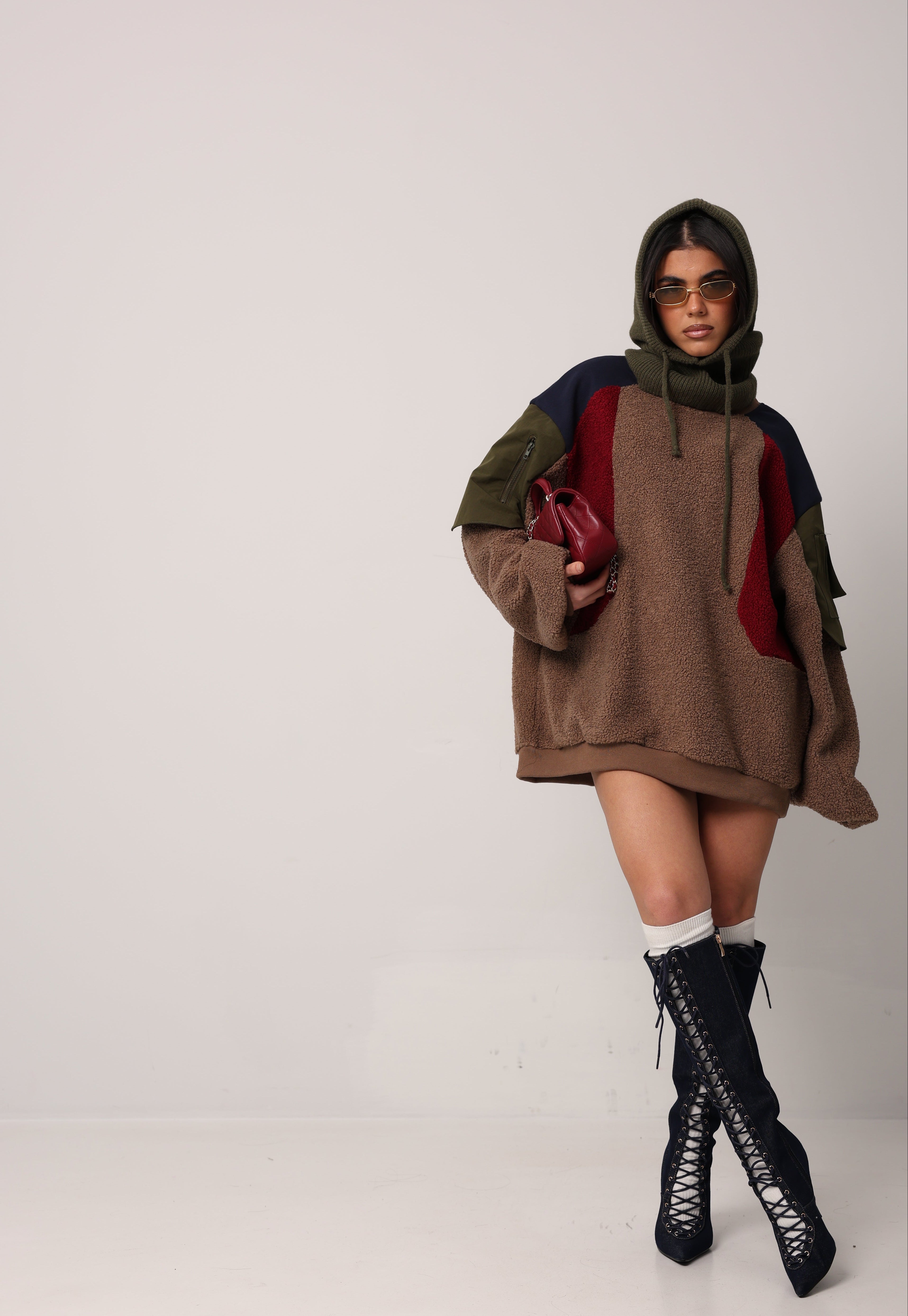 FELPA TEDDY FIERCE MARRONE/ROSSA